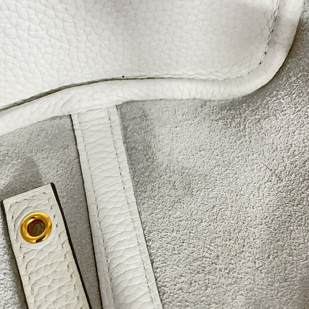 Hermes Picotin White Taurillon Clemence Leather Swift Leather Handbag (Pre-Owned)