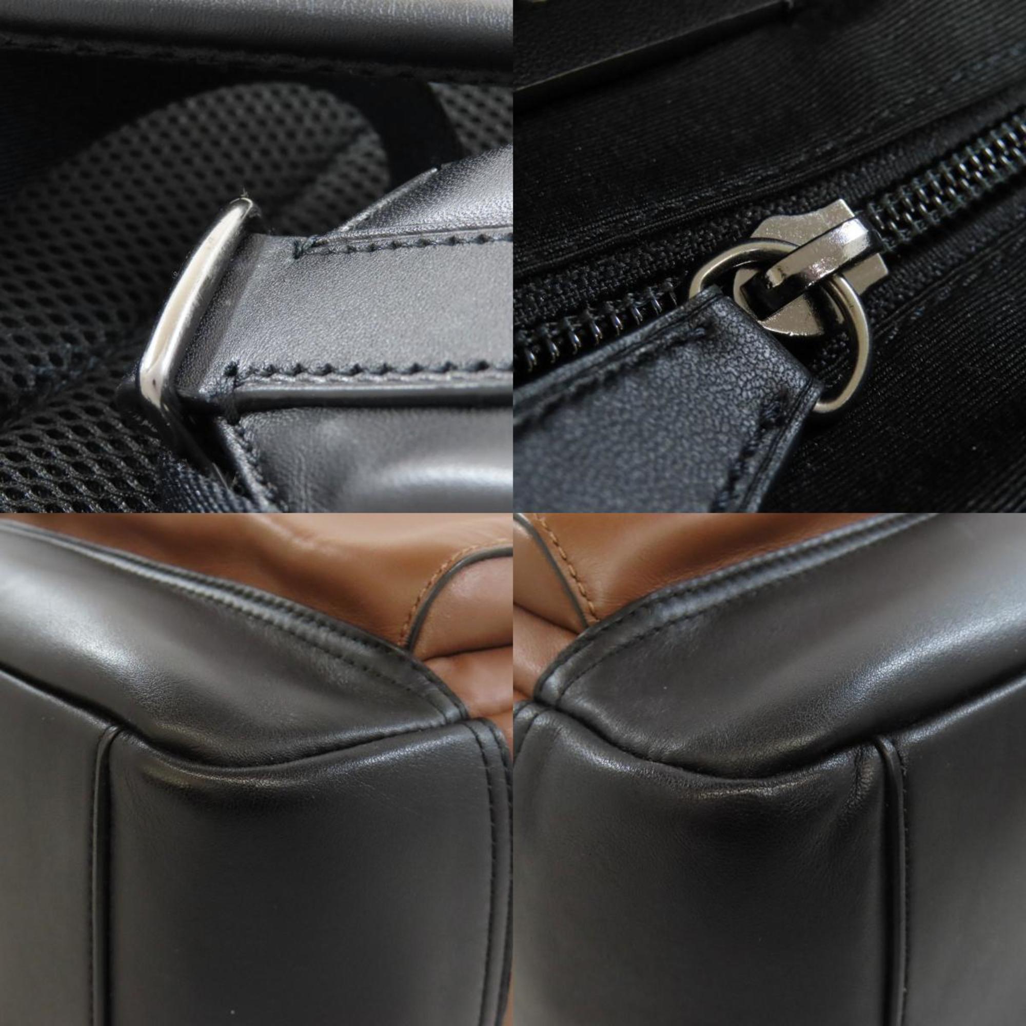 Coach Black Brown Leather Backpack (Pre-Owned)