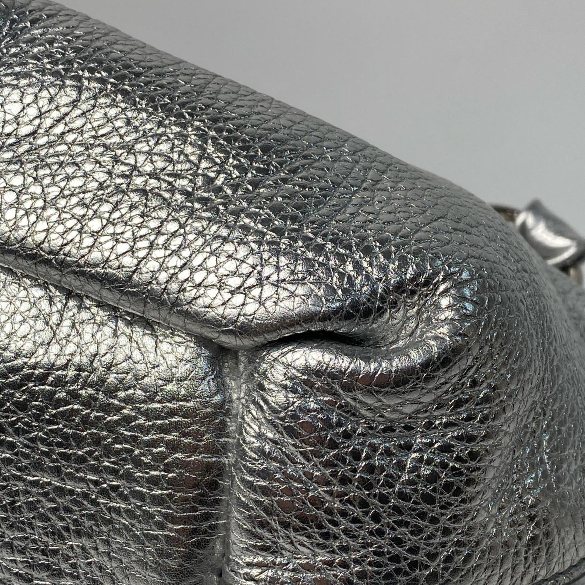 Celine Silver Leather Tote Bag (Pre-Owned)