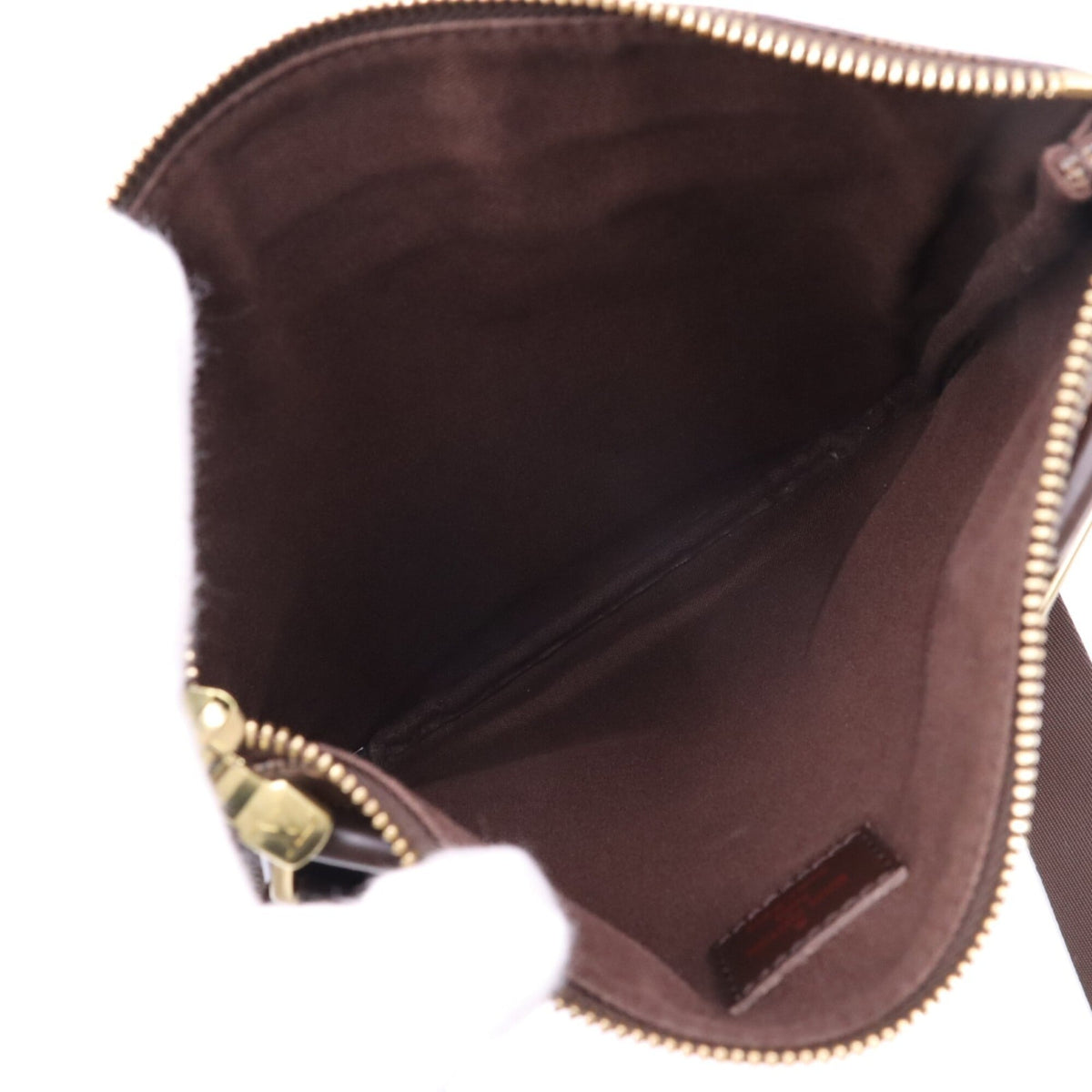Louis Vuitton Beige Brown Coated Canvas Leather Pochette Shoulder Bag (Pre-Owned)