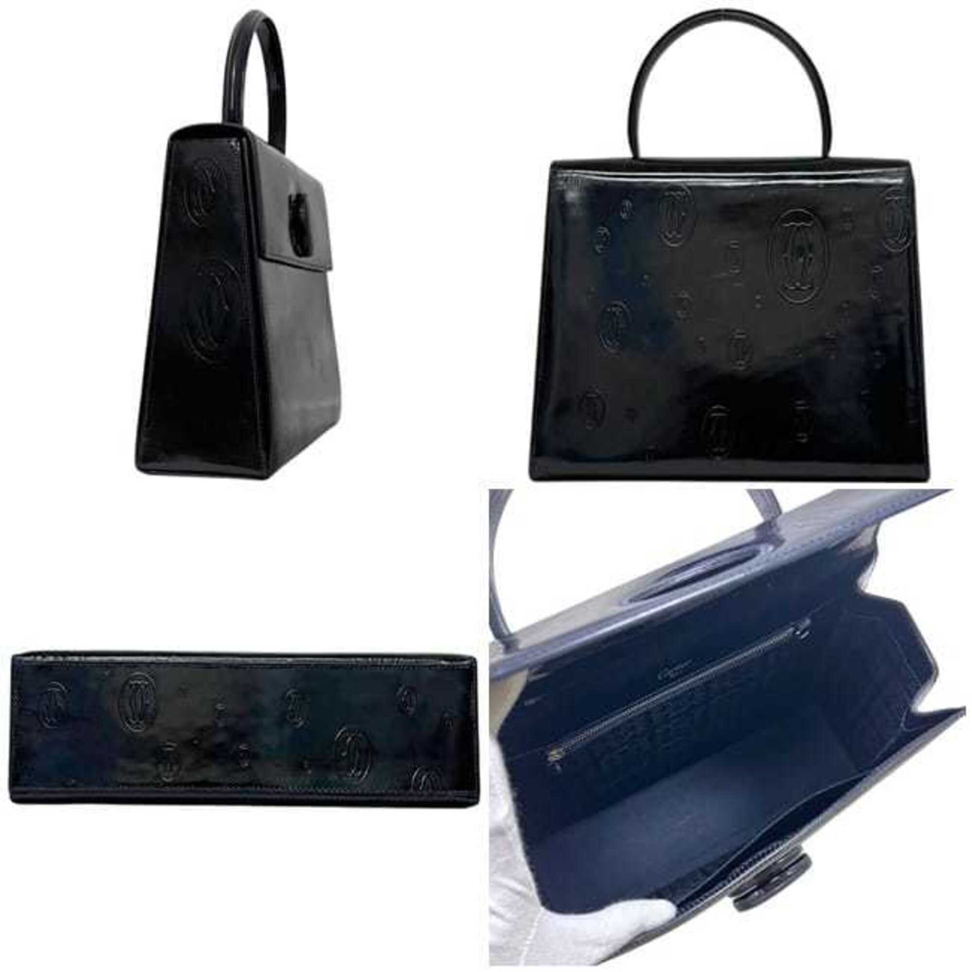 Cartier Dark Navy Patent Leather Leather Handbag (Pre-Owned)