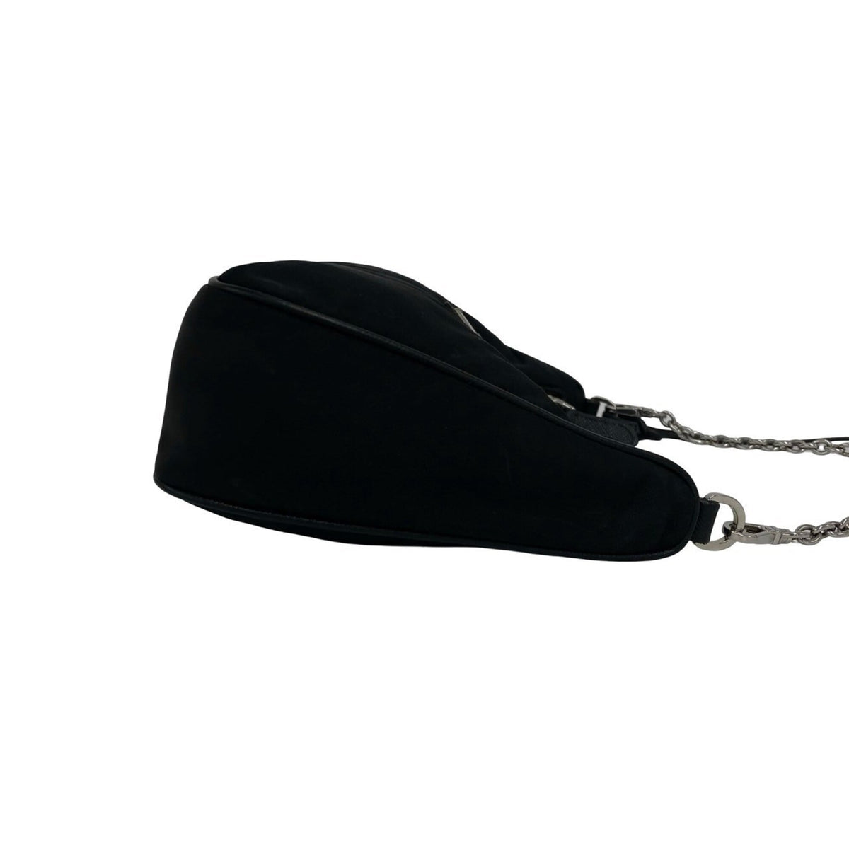 Prada Black Nylon Leather Pouch Shoulder Bag (Pre-Owned)