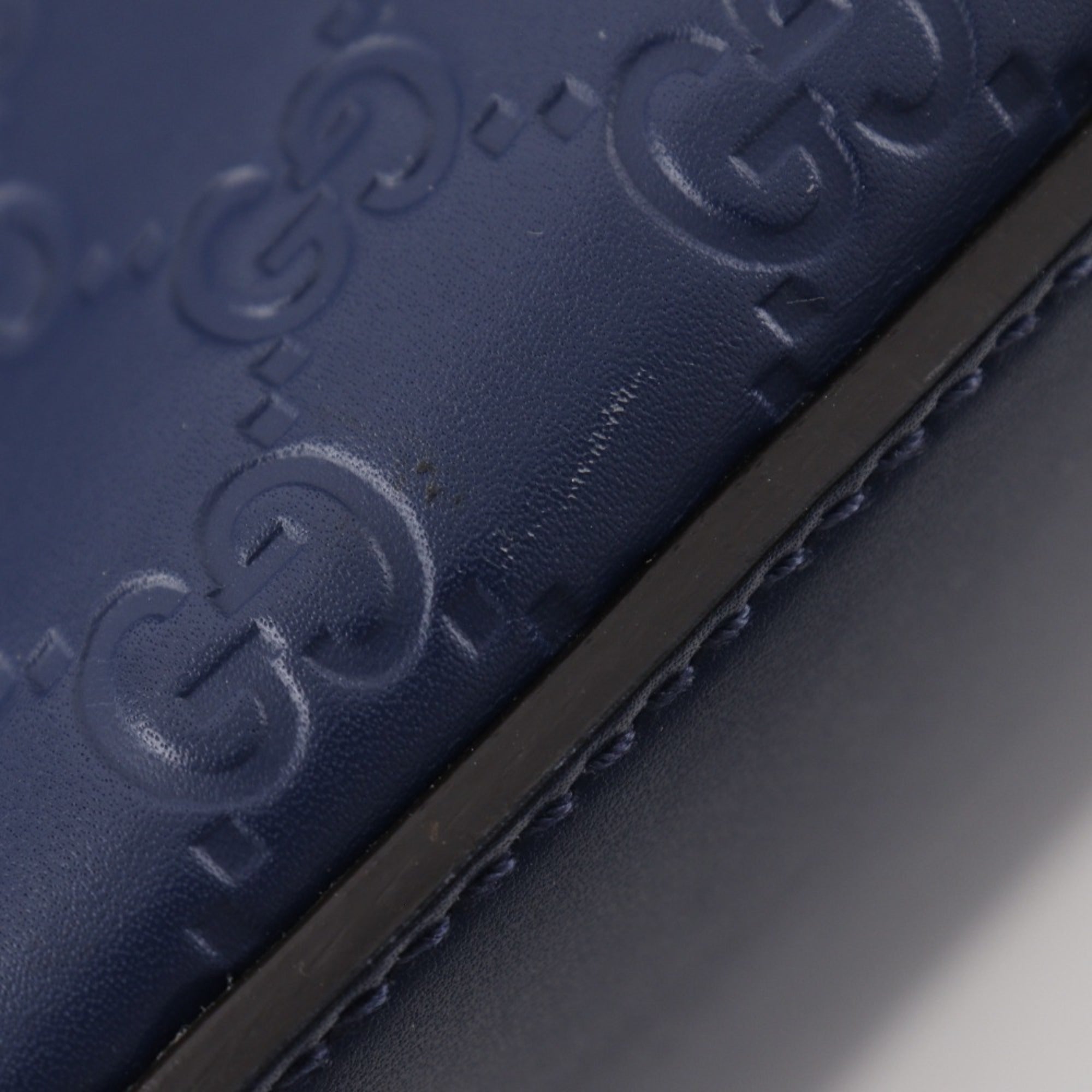 Gucci Navy Leather Handbag (Pre-Owned)