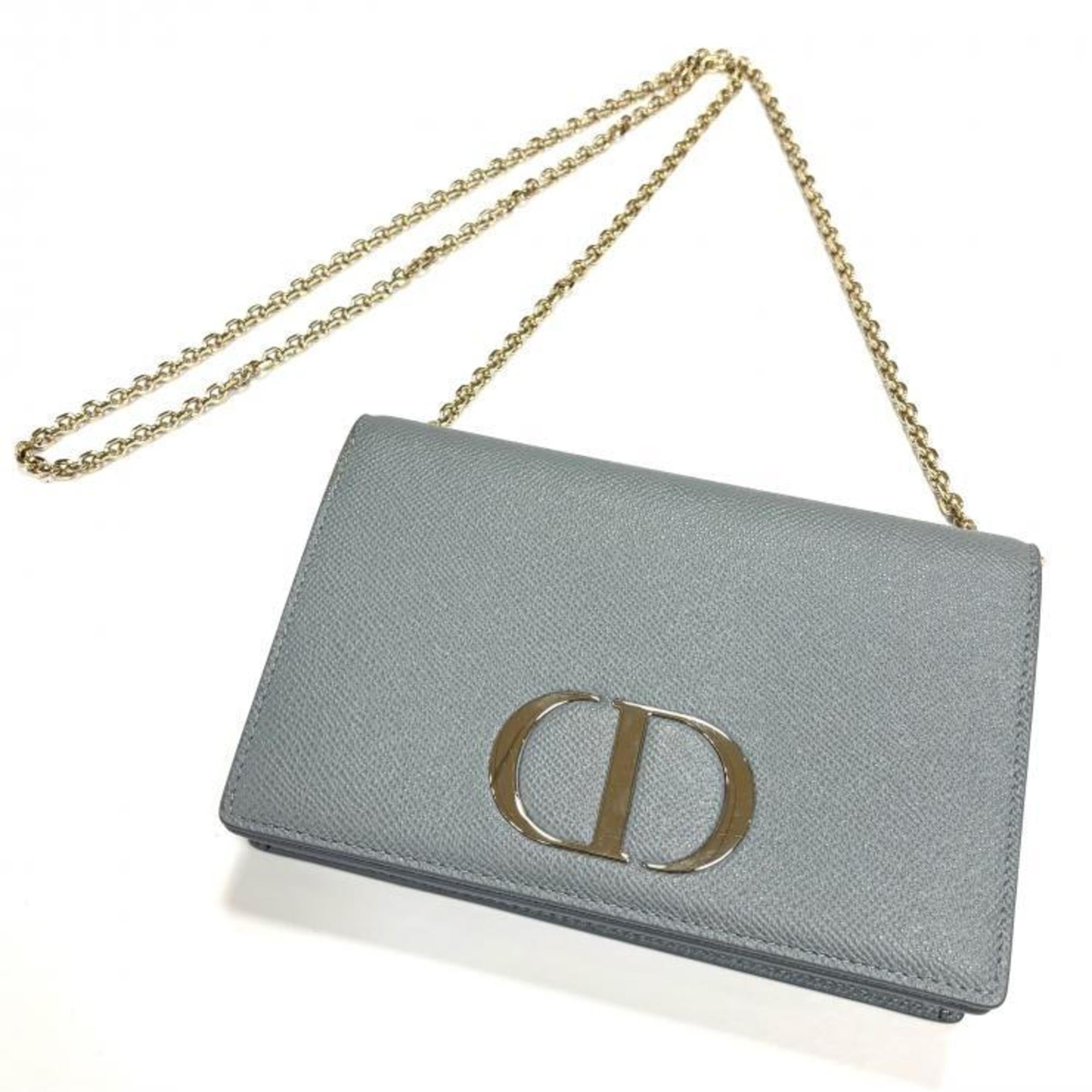 Christian Dior Gray Leather Shoulder Bag (Pre-Owned)