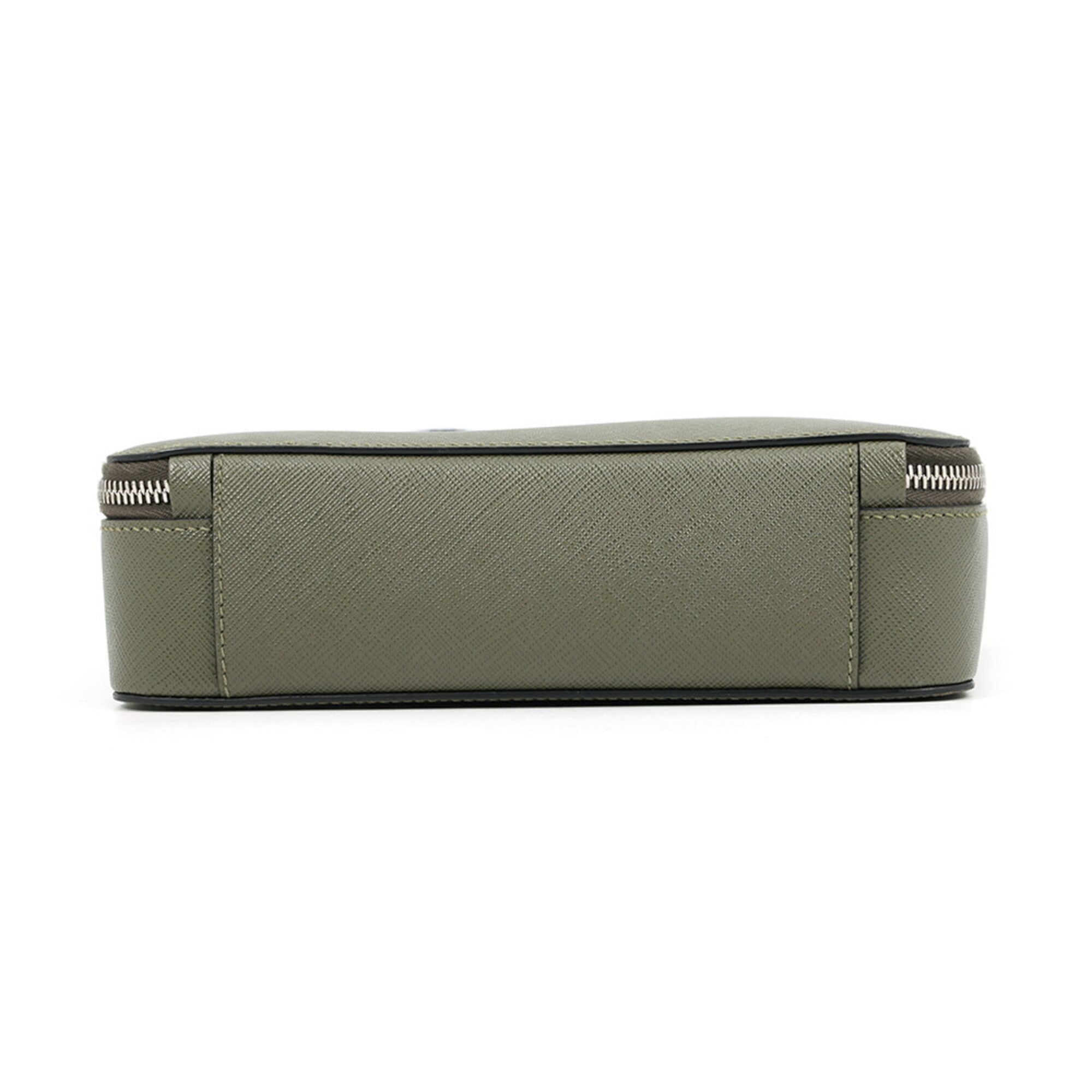 Prada Khaki Saffiano Handbag Shoulder Bag (Pre-Owned)