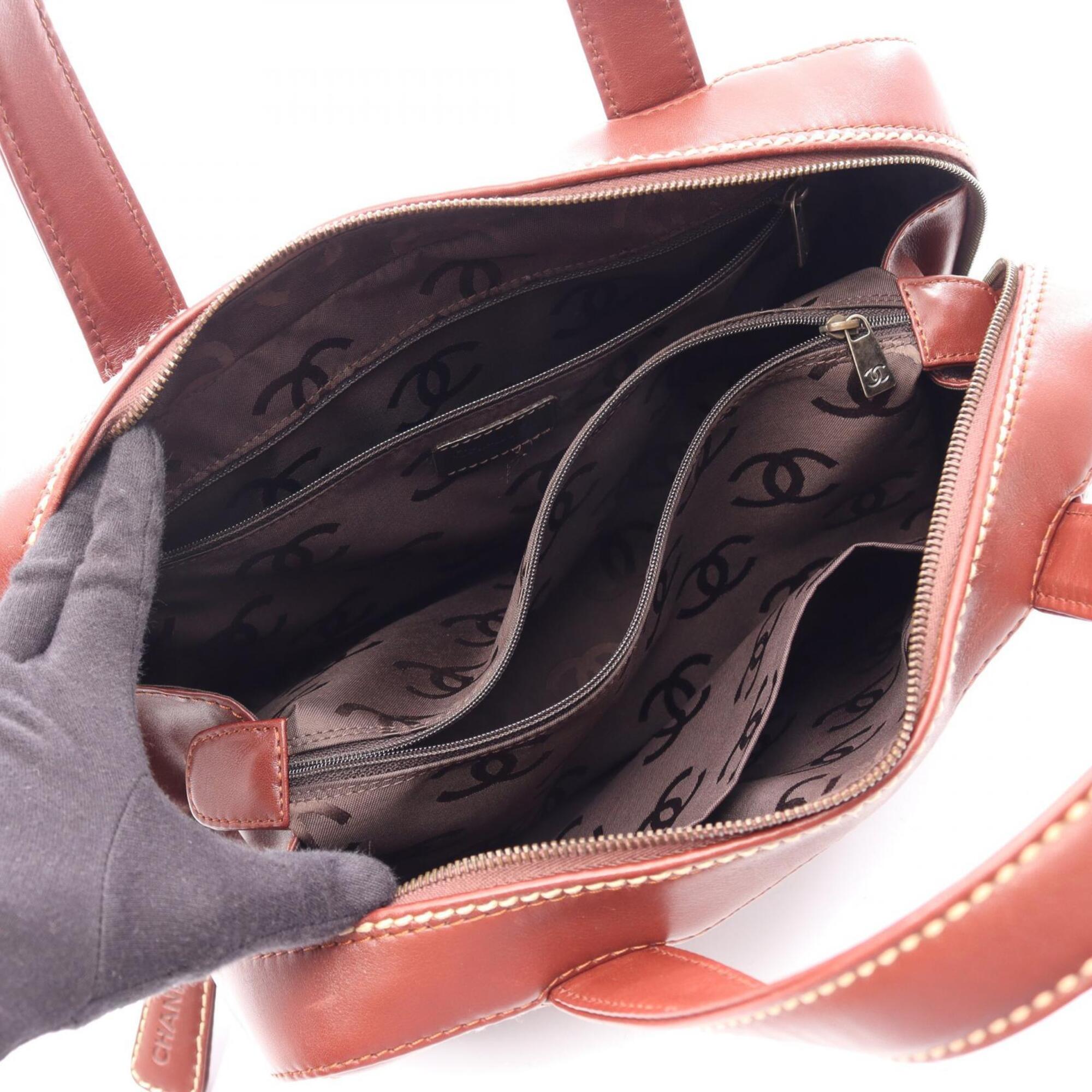 Chanel Brown Leather Handbag (Pre-Owned)