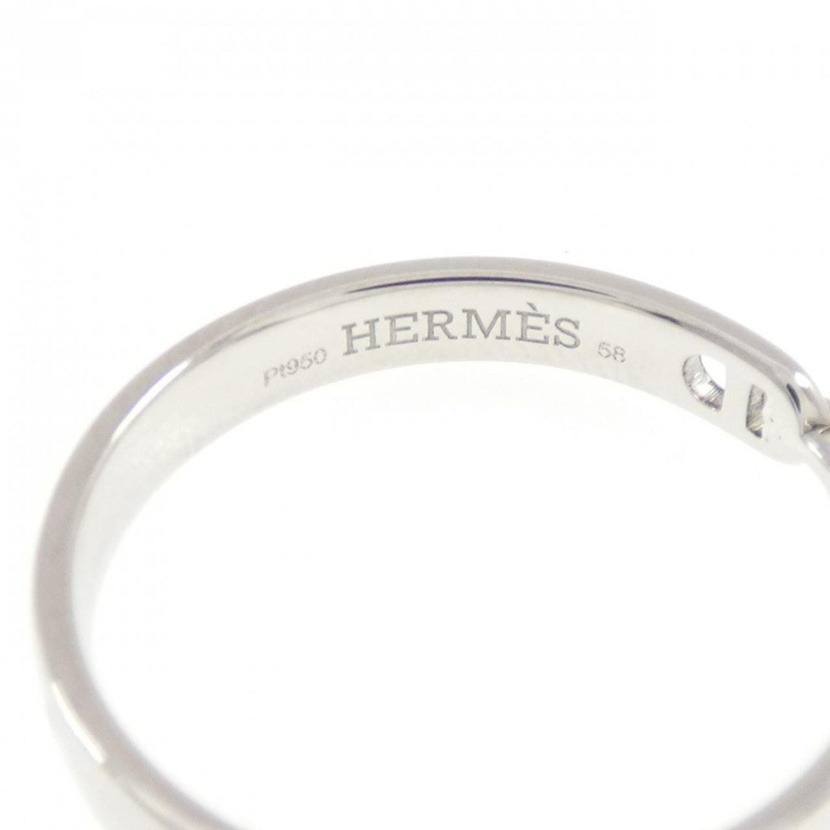 Hermes Platinum 950 Band Ring (Pre-Owned)