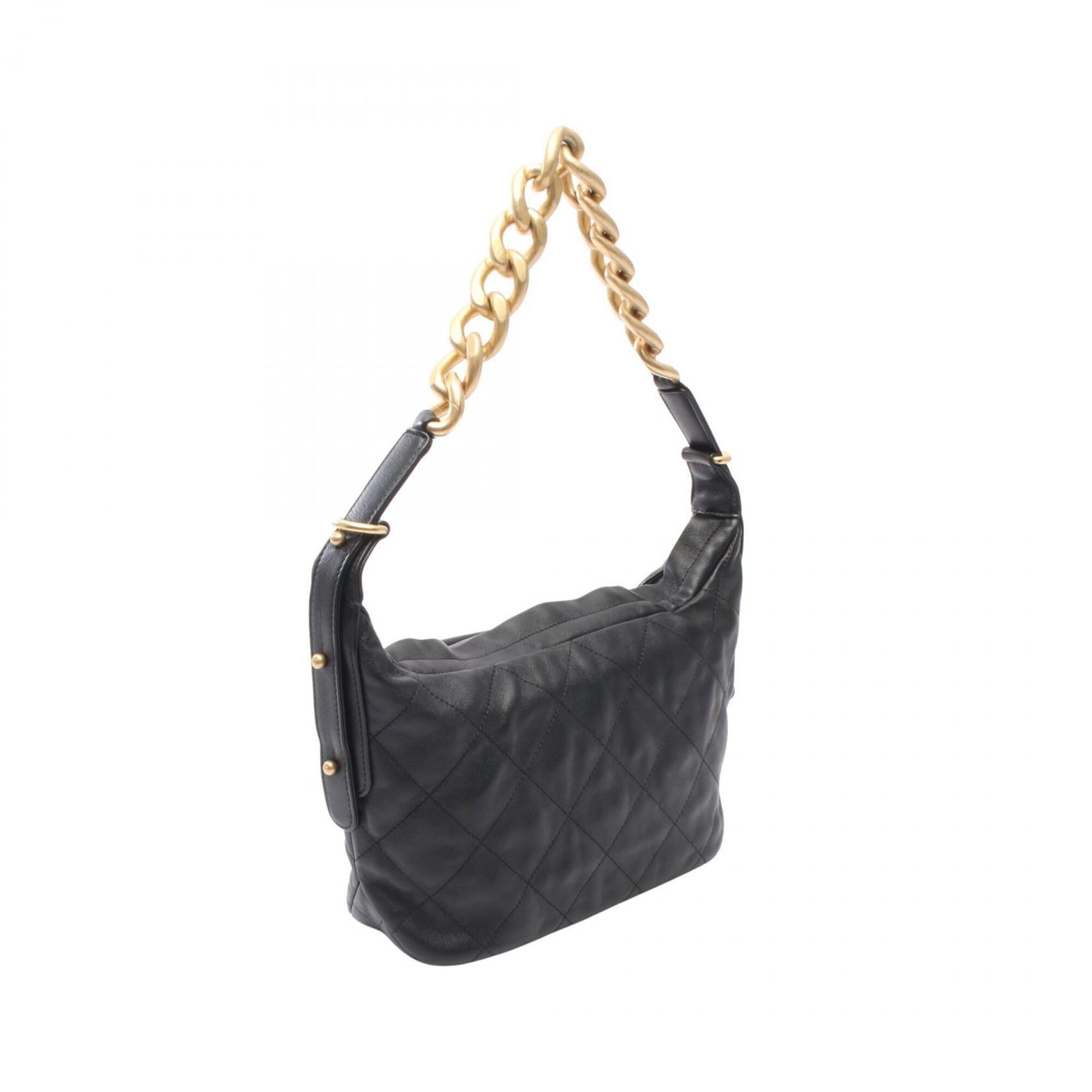 Chanel Black Leather Handbag Shoulder Bag (Pre-Owned)
