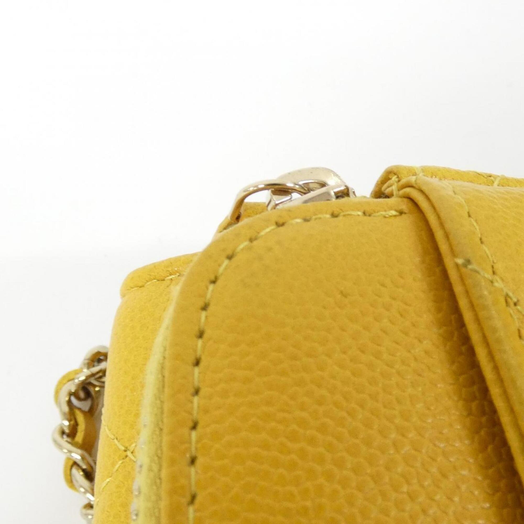 Chanel Yellow Grained Calfskin Phone Wallet (Pre-Owned)