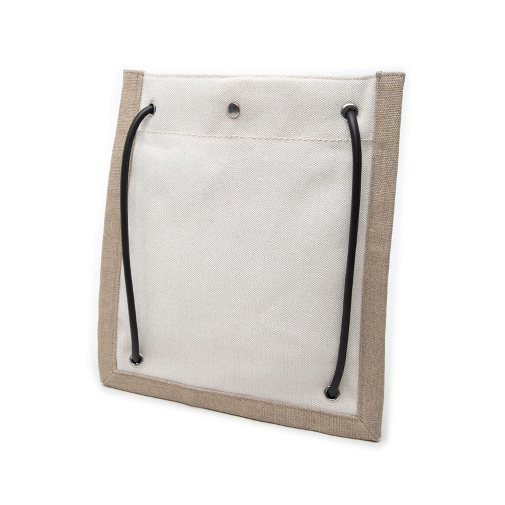 Saint Laurent Beige Black Canvas Leather Shoulder Bag (Pre-Owned)