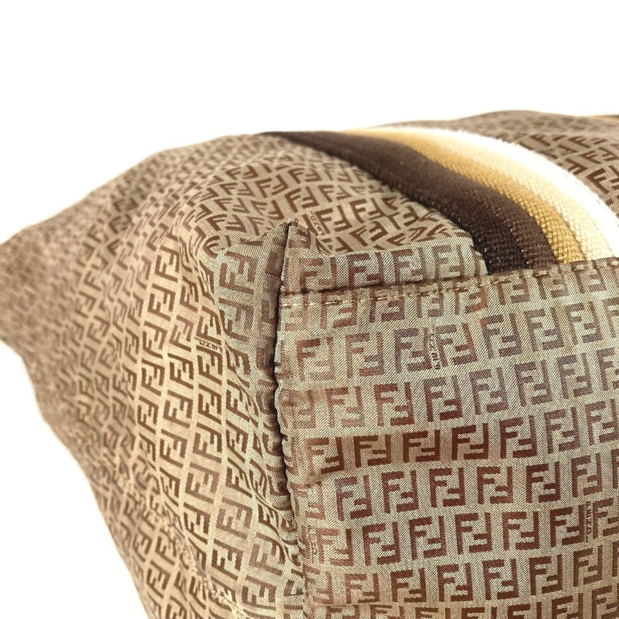 Fendi Beige Nylon Handbag Pouch Shoulder Bag Tote Bag (Pre-Owned)