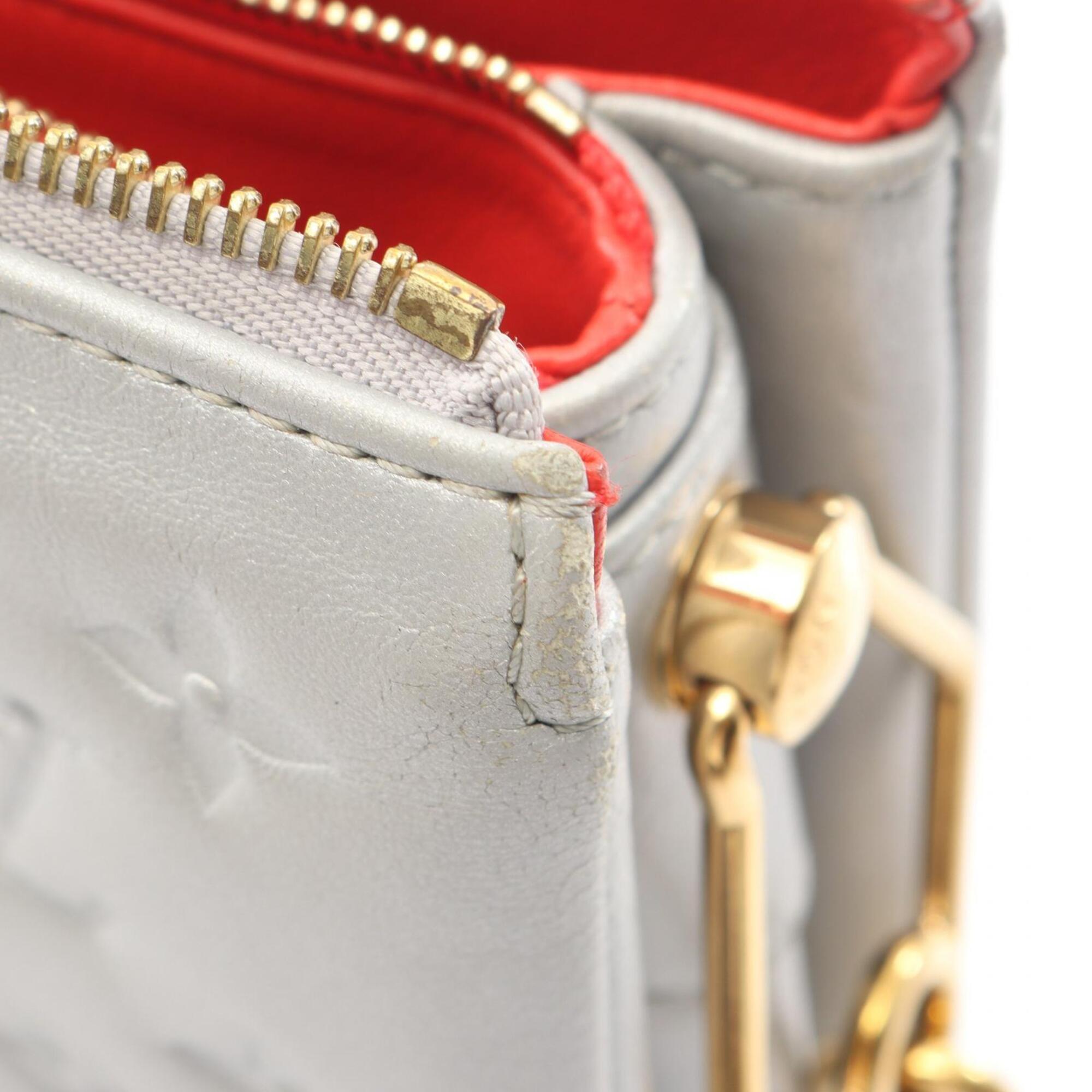 Louis Vuitton Silver Leather Handbag Shoulder Bag (Pre-Owned)