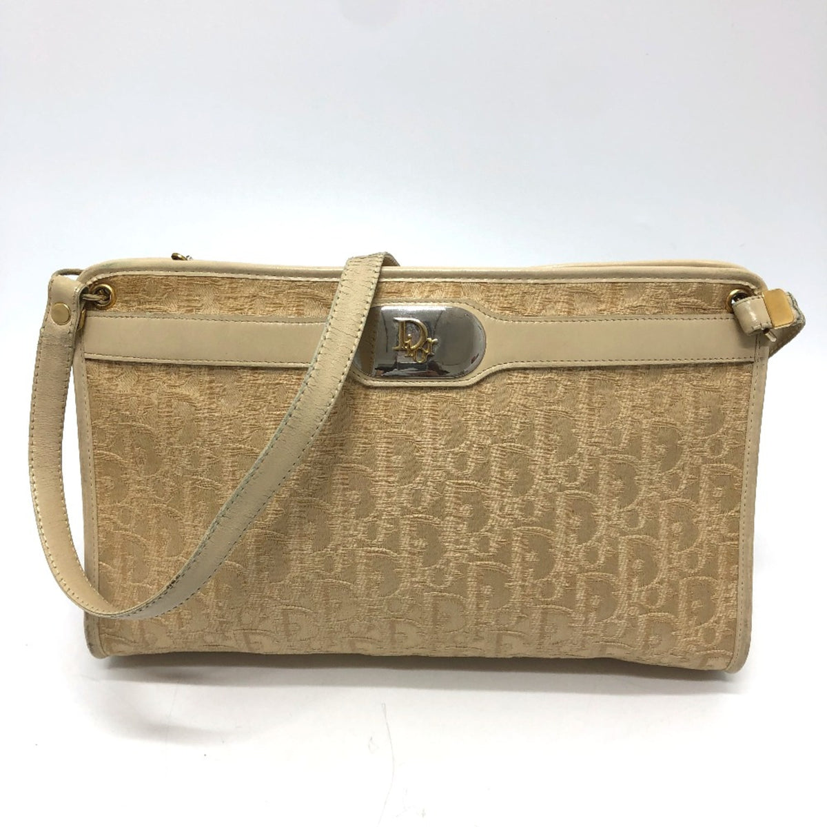 Christian Dior Beige Cloth Shoulder Bag (Pre-Owned)