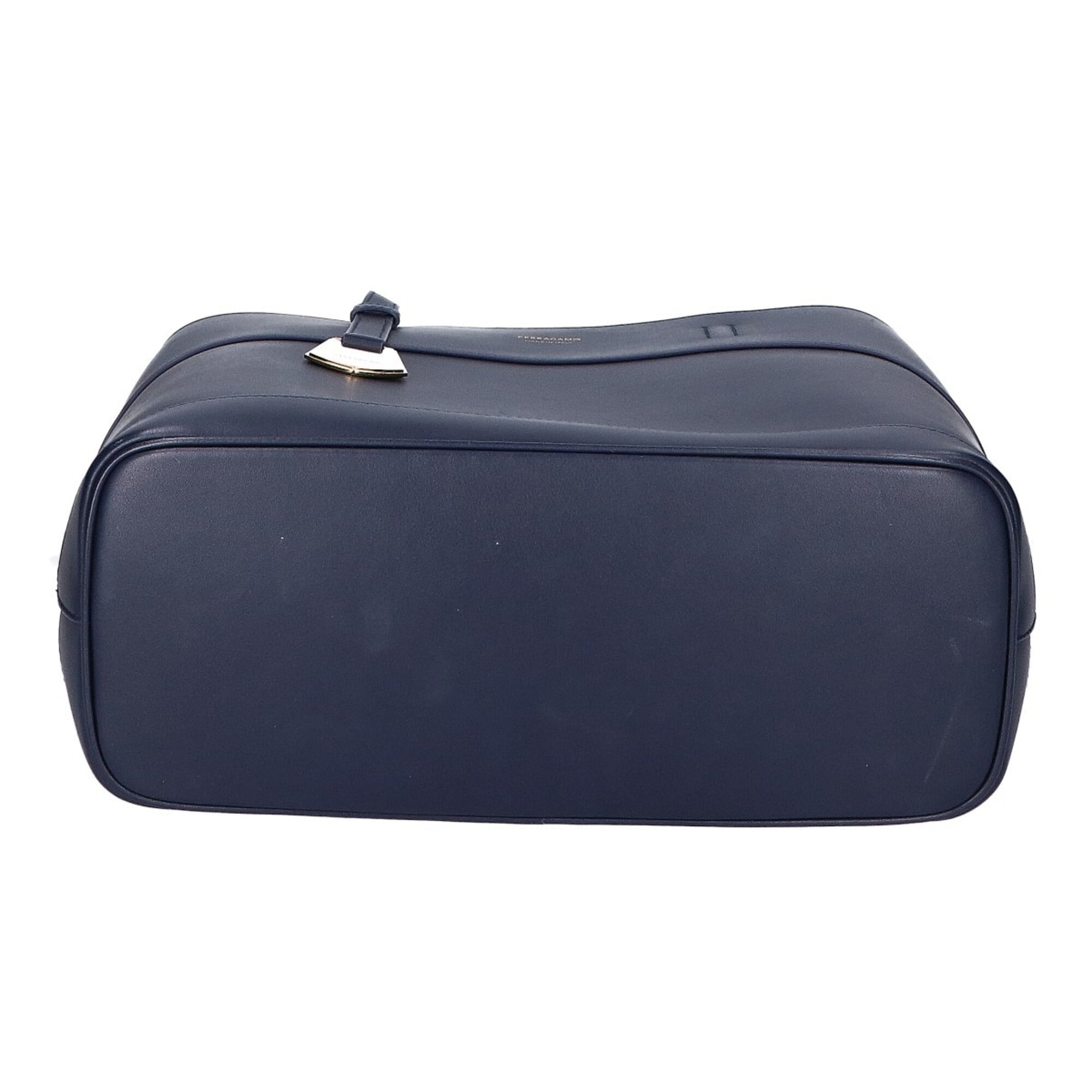 Salvatore Ferragamo Navy Leather Tote Bag (Pre-Owned)