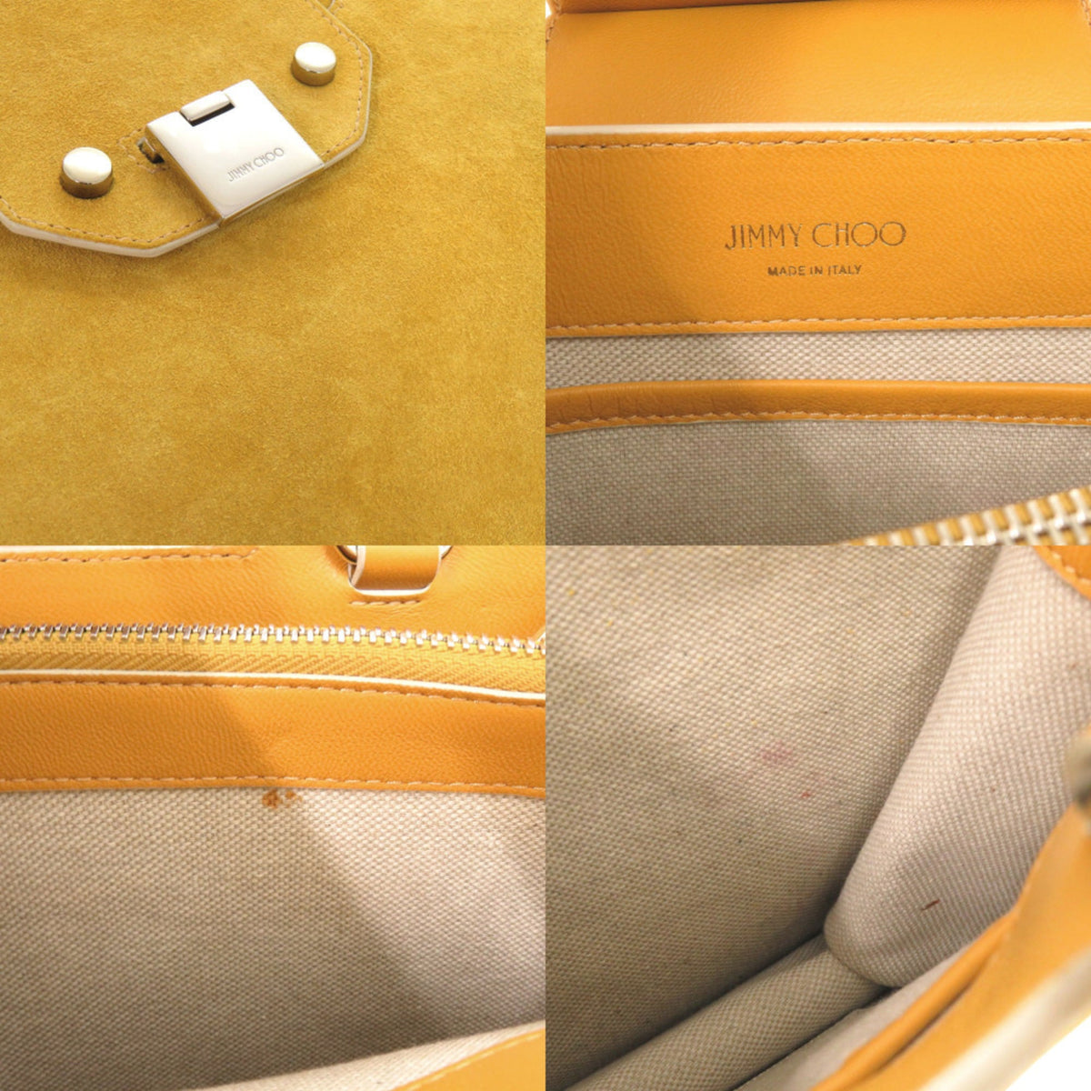 Jimmy Choo Yellow Suede Handbag Shoulder Bag (Pre-Owned)