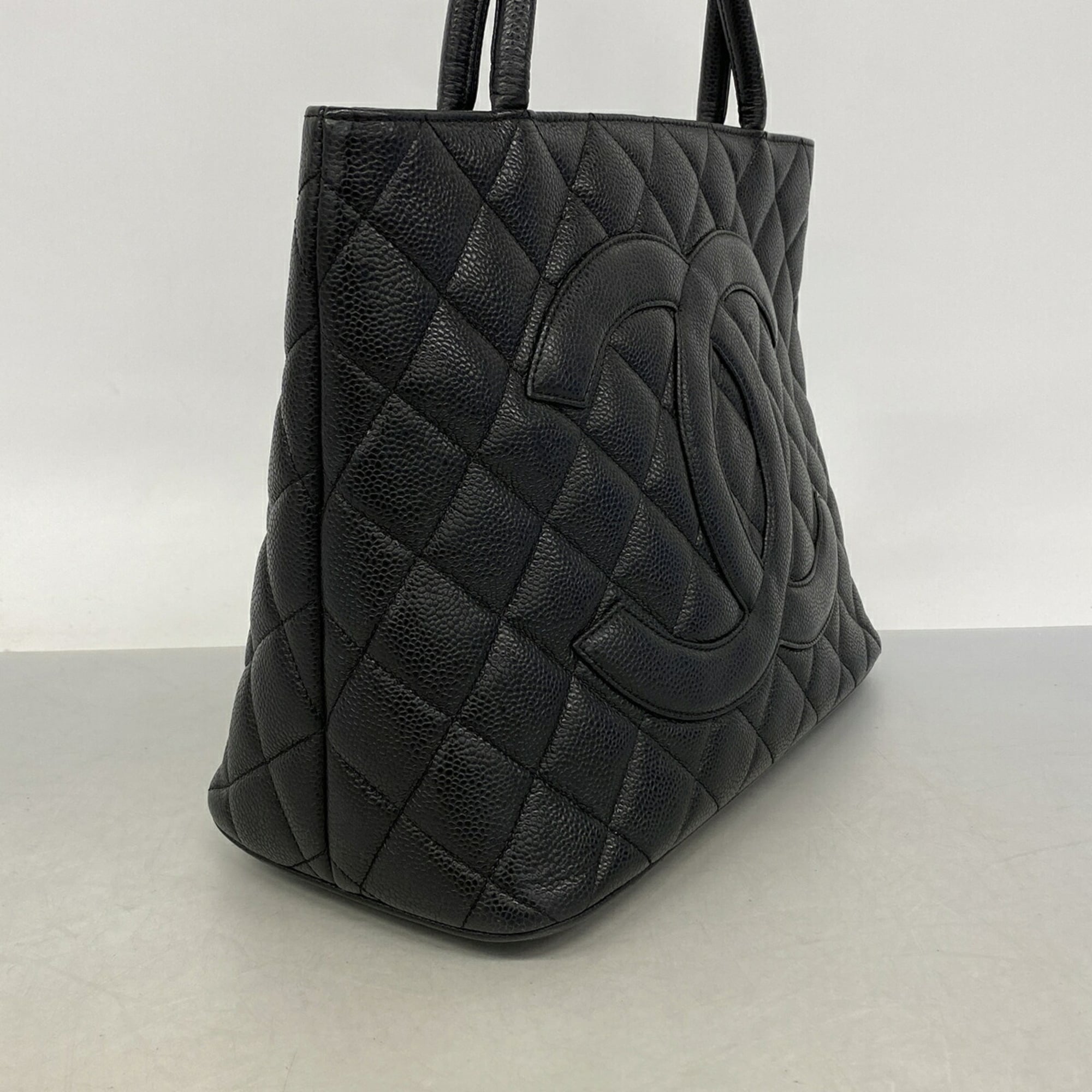 Chanel Black Grained Calfskin Tote Bag (Pre-Owned)