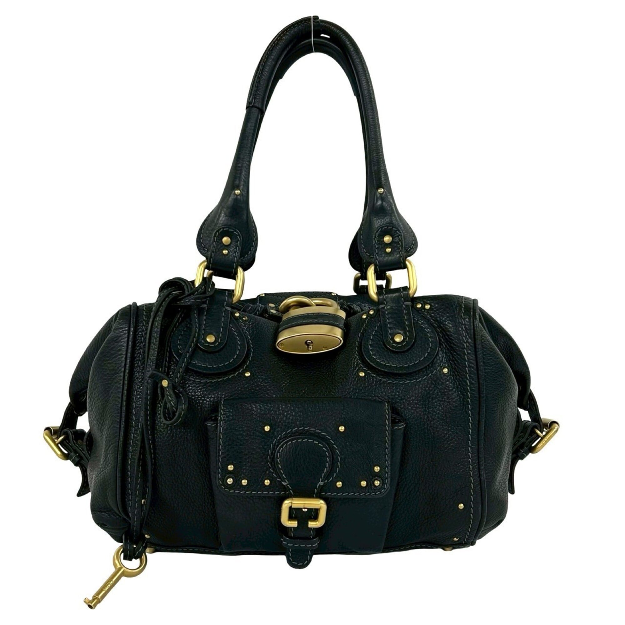 Chloé Black Leather Handbag Tote Bag (Pre-Owned)