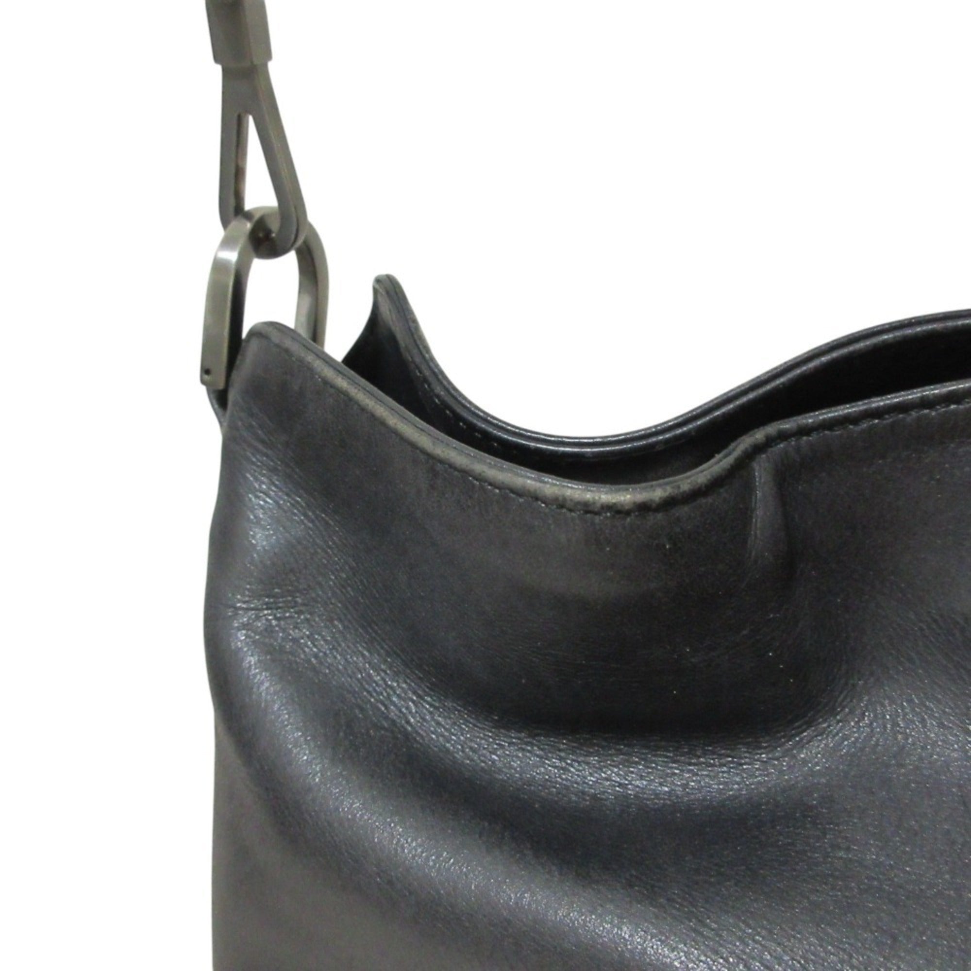Gucci Black Leather Handbag Shoulder Bag (Pre-Owned)