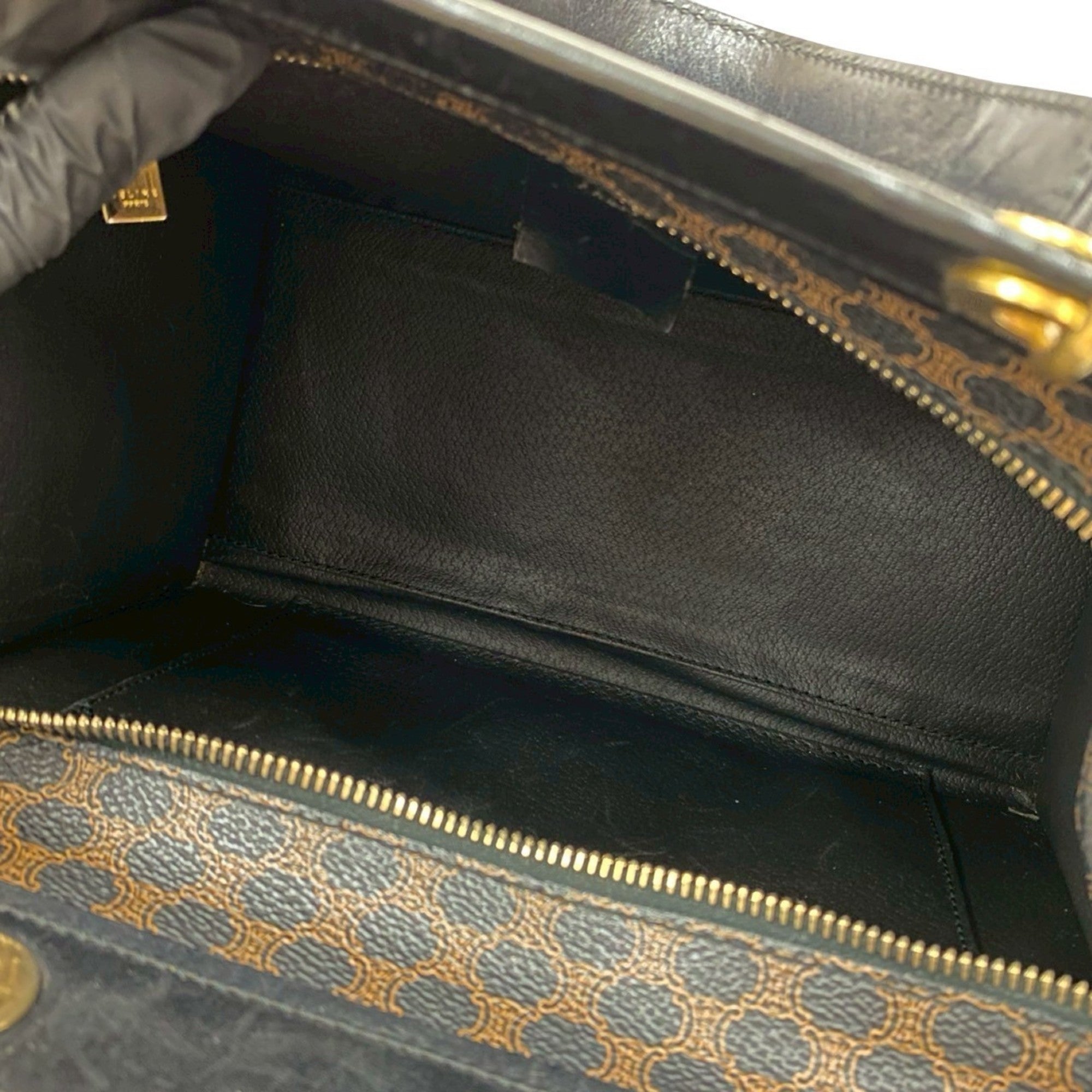 Celine Black Brown Leather Pvc Handbag Tote Bag (Pre-Owned)