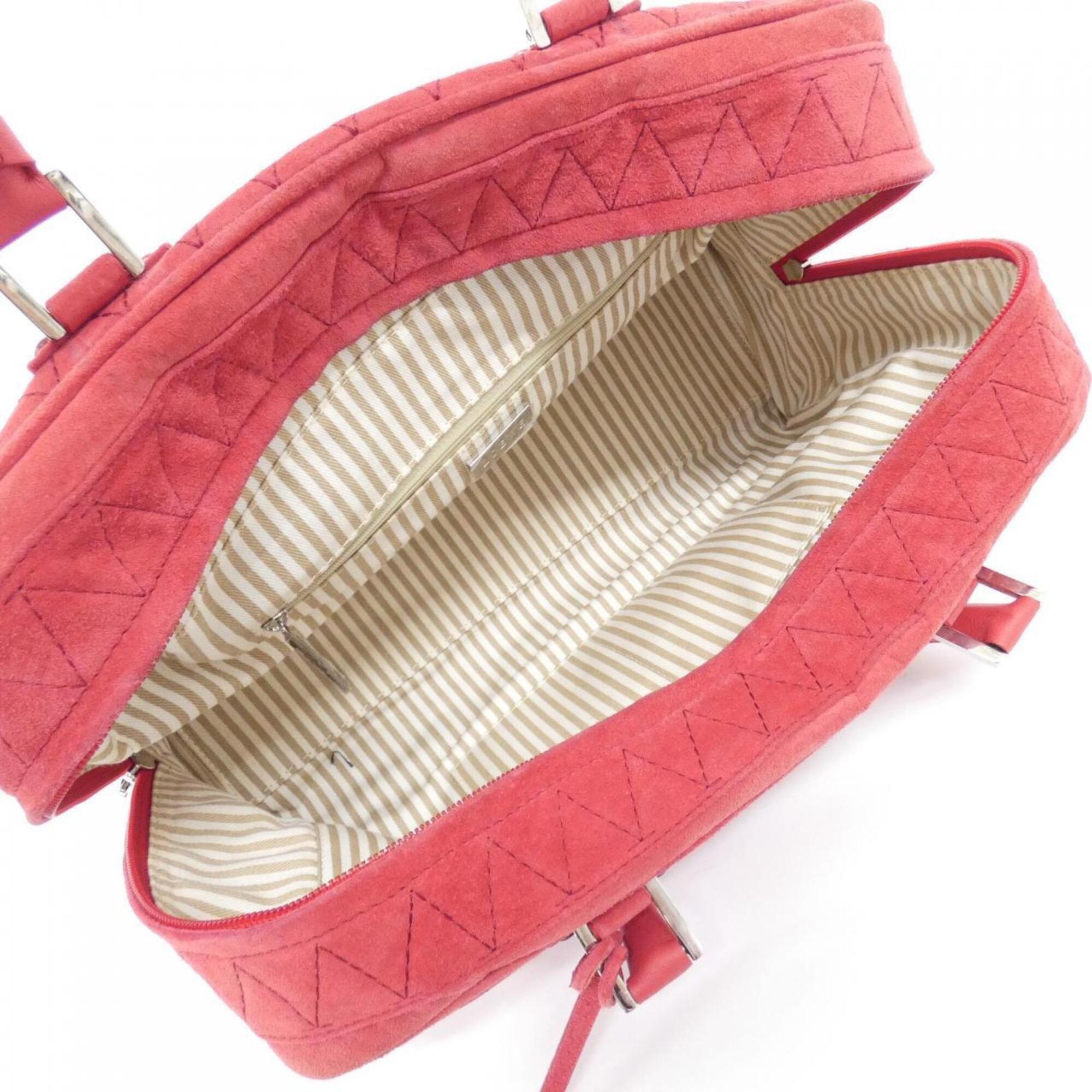 Loewe Red Color White Suede Handbag (Pre-Owned)