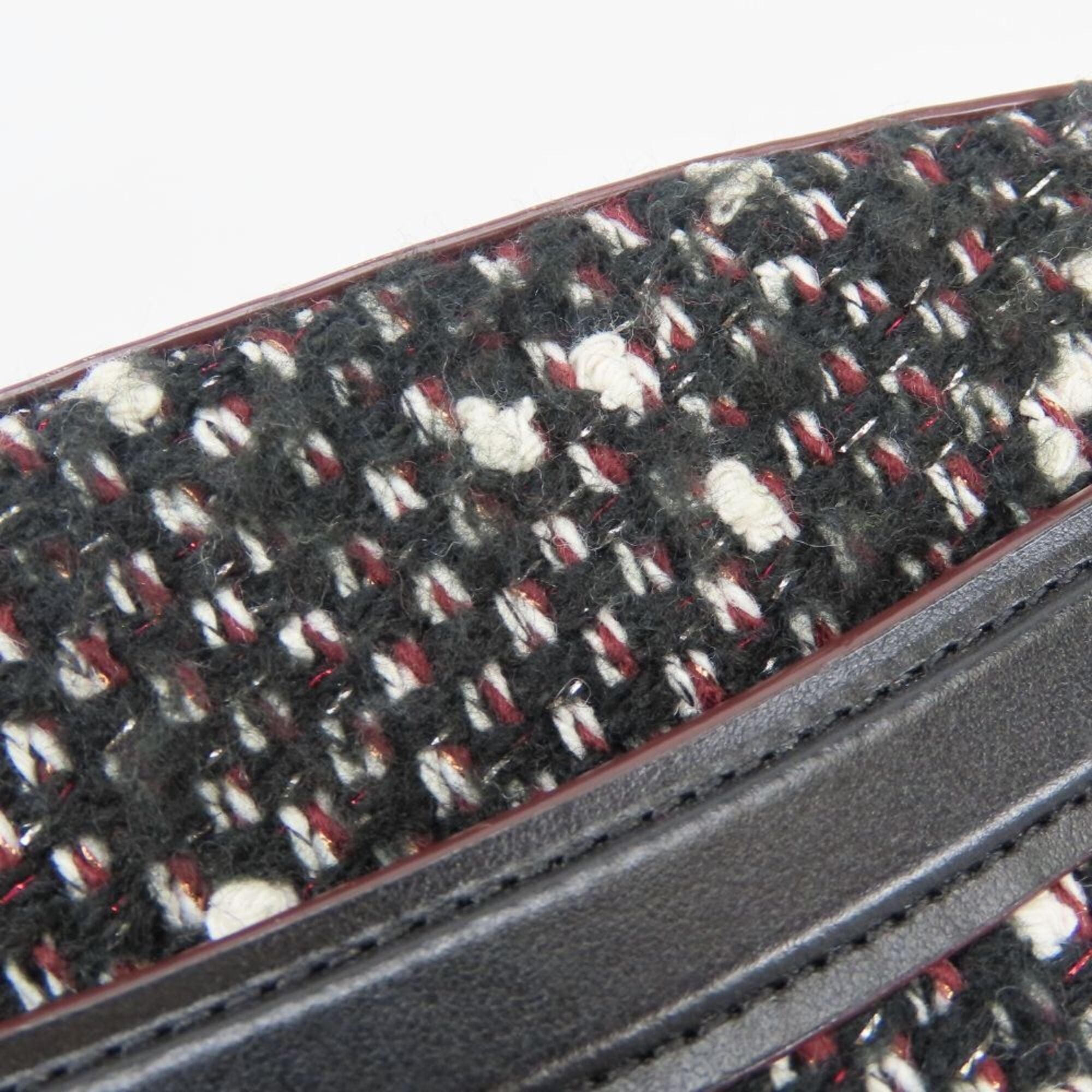Coach Black Bordeaux Leather Tweed Shoulder Bag (Pre-Owned)