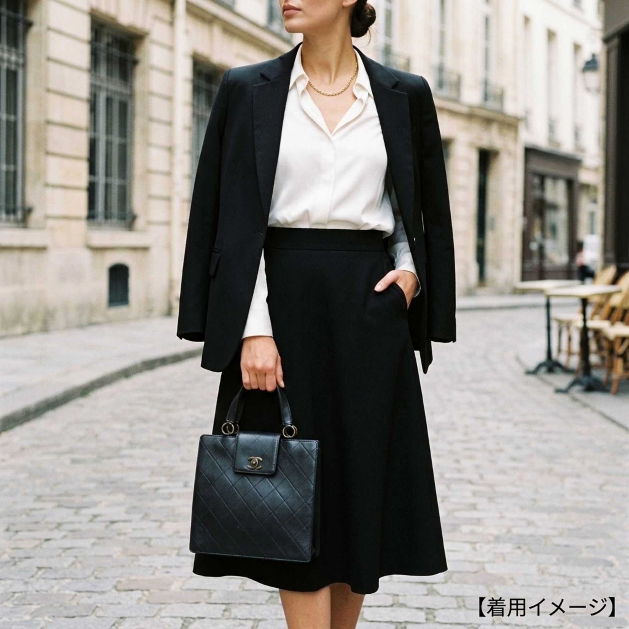 Chanel Matelasse Black Leather Handbag (Pre-Owned)