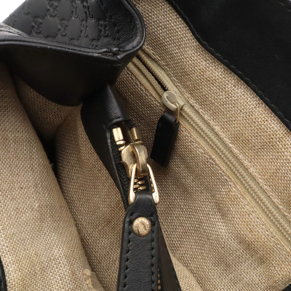 Gucci Black Yellow Leather Shoulder Bag Tote Bag (Pre-Owned)