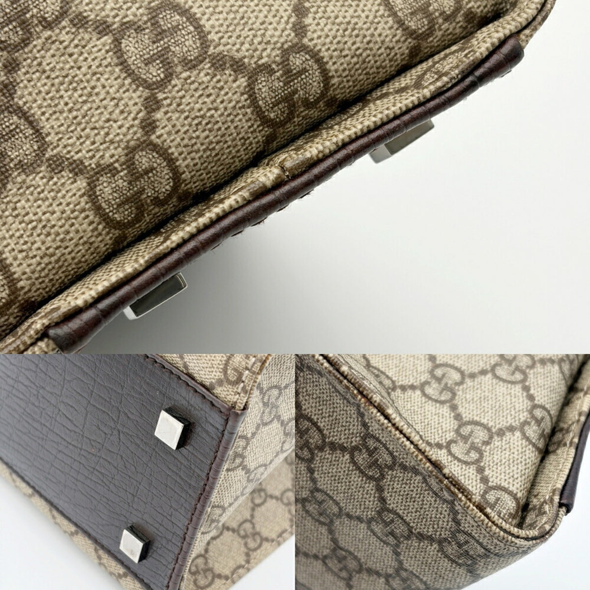 Gucci Beige Brown Pvc Leather Tote Bag (Pre-Owned)