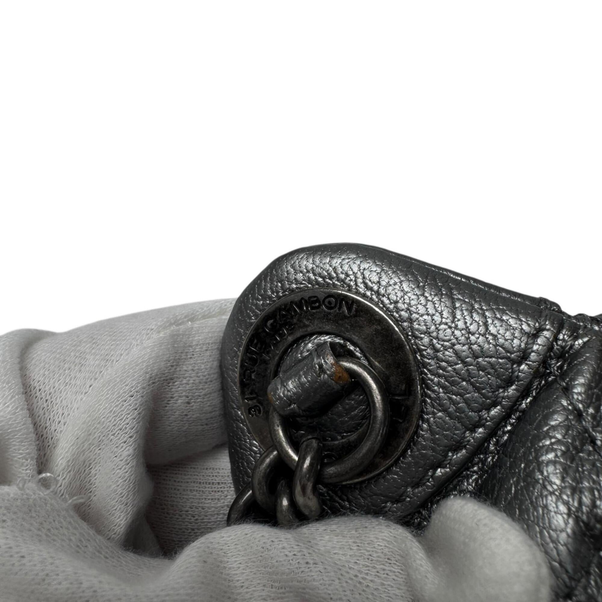 Chanel Silver Leather Fanny Pack (Pre-Owned)
