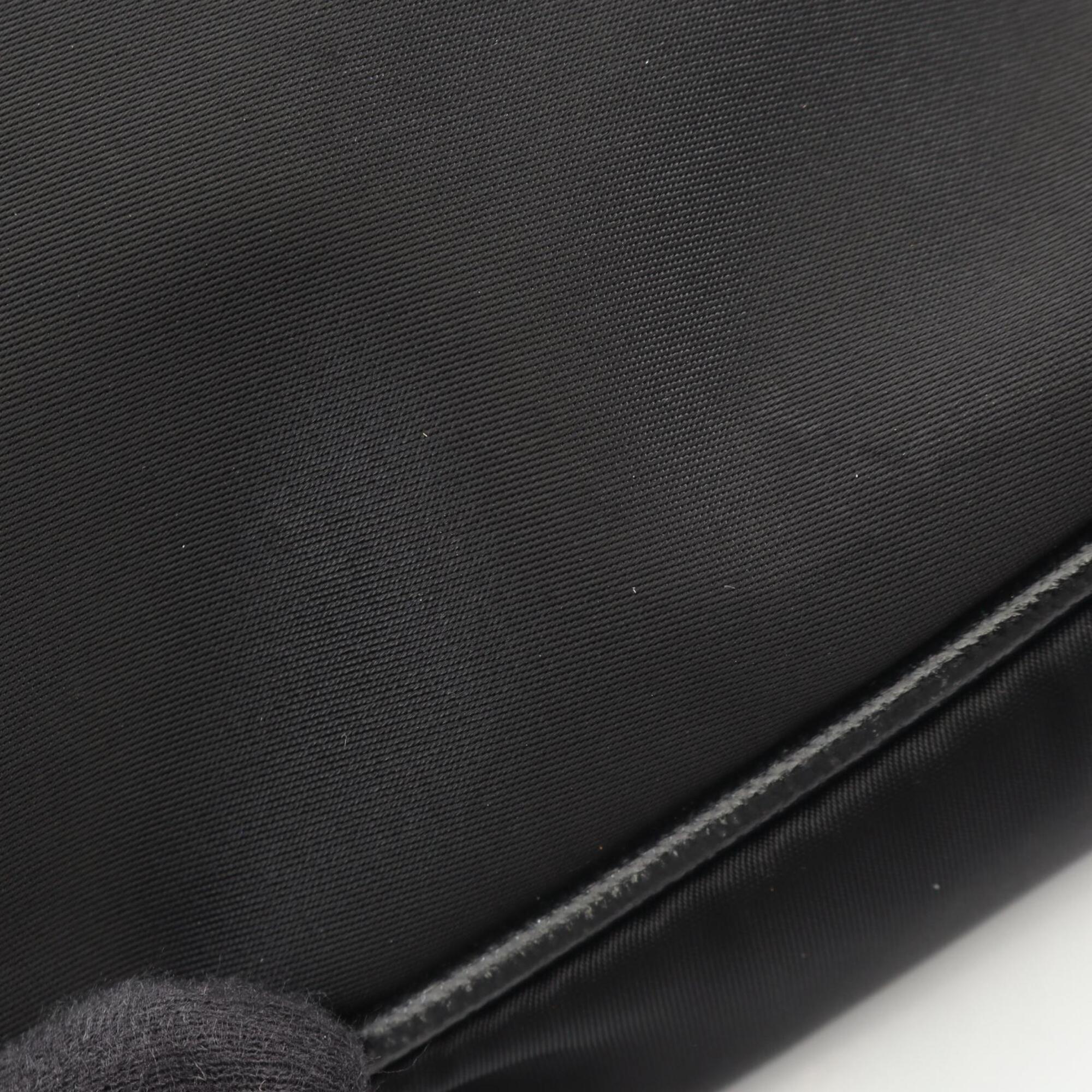 Prada Black Nylon Leather Handbag Shoulder Bag (Pre-Owned)