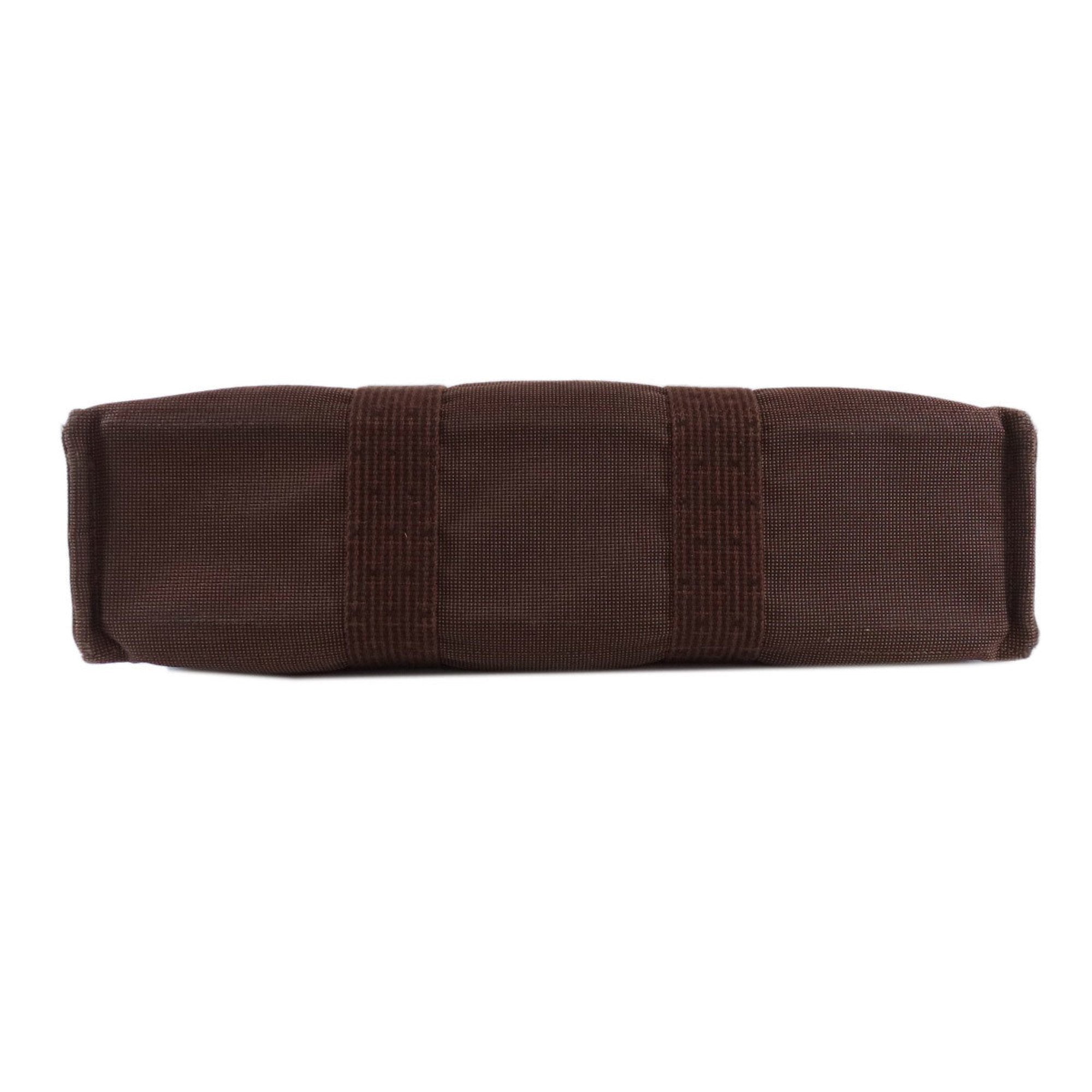 Hermes Brown Canvas Tote Bag (Pre-Owned)