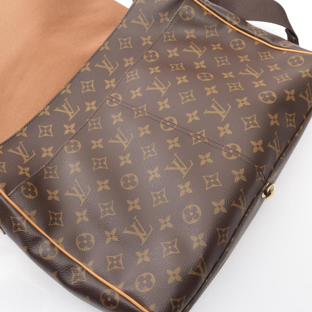 Louis Vuitton Brown Coated Canvas Leather Handbag Shoulder Bag (Pre-Owned)