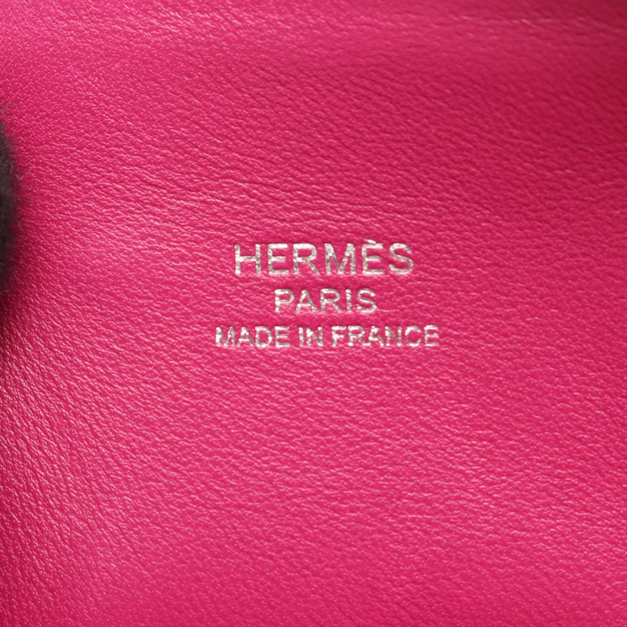 Hermes Purple Rose Purple Chevre Leather Leather Handbag (Pre-Owned)