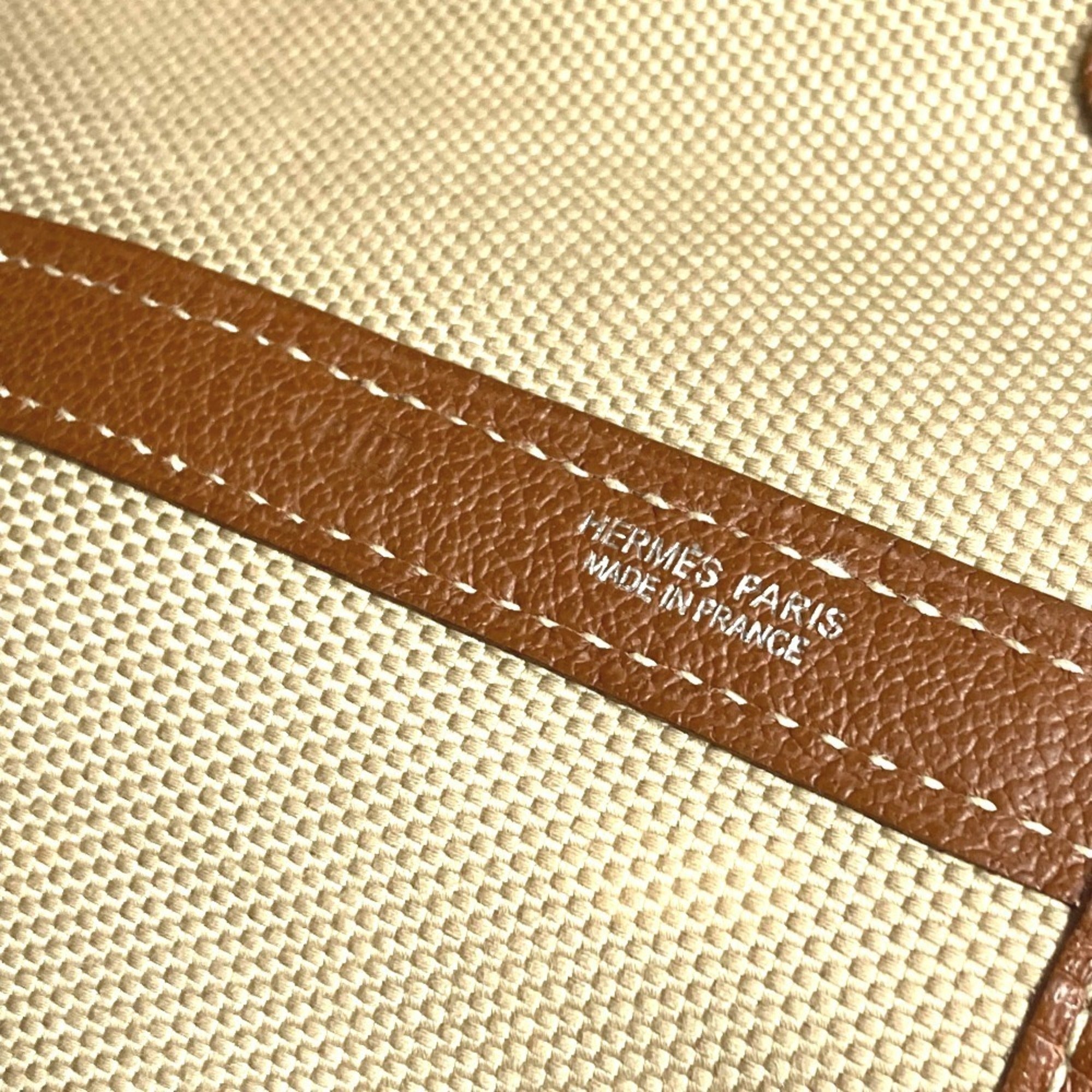 Hermes Beige Toile So H Boston Bag Shoulder Bag Tote Bag (Pre-Owned)
