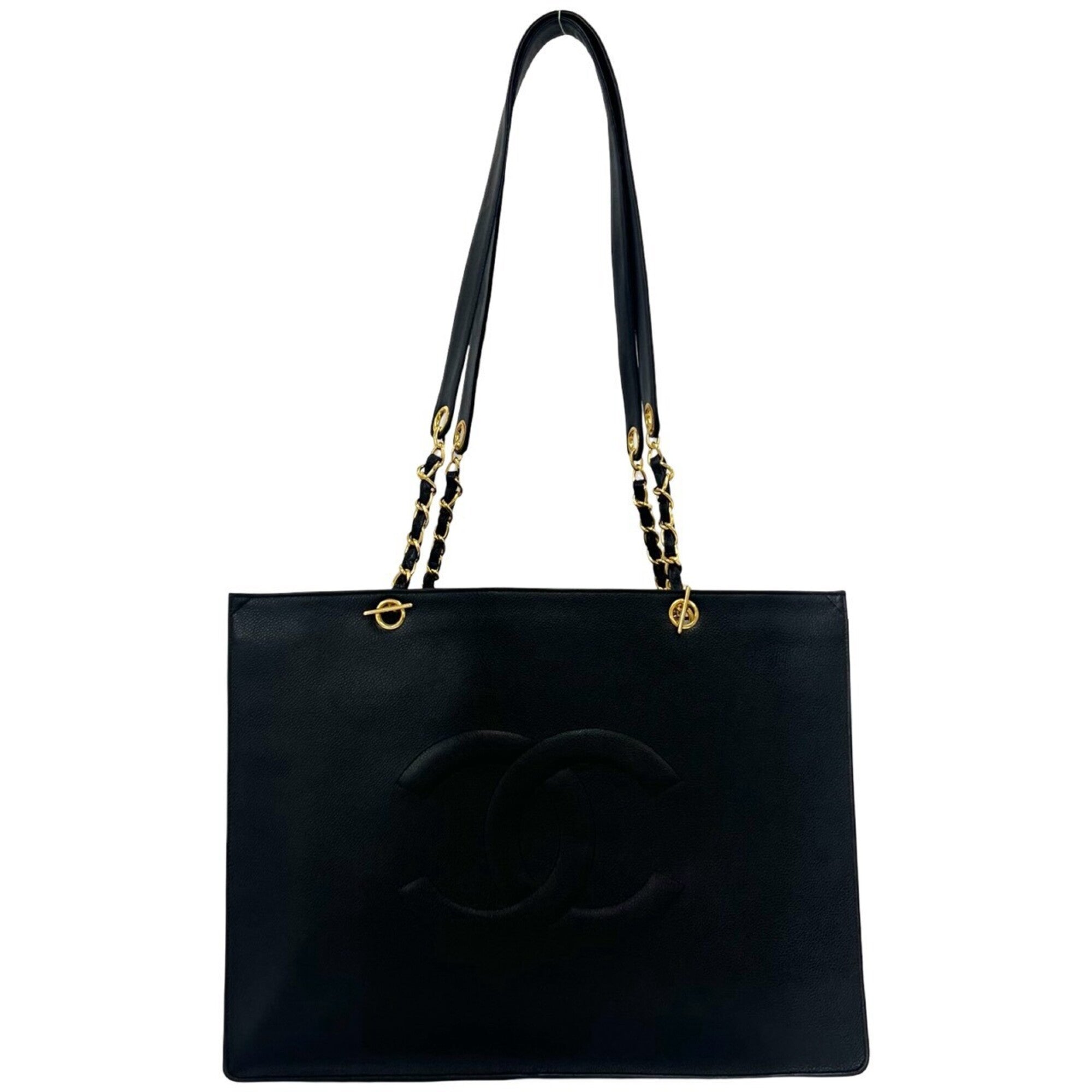 Chanel Black Grained Calfskin Tote Bag (Pre-Owned)