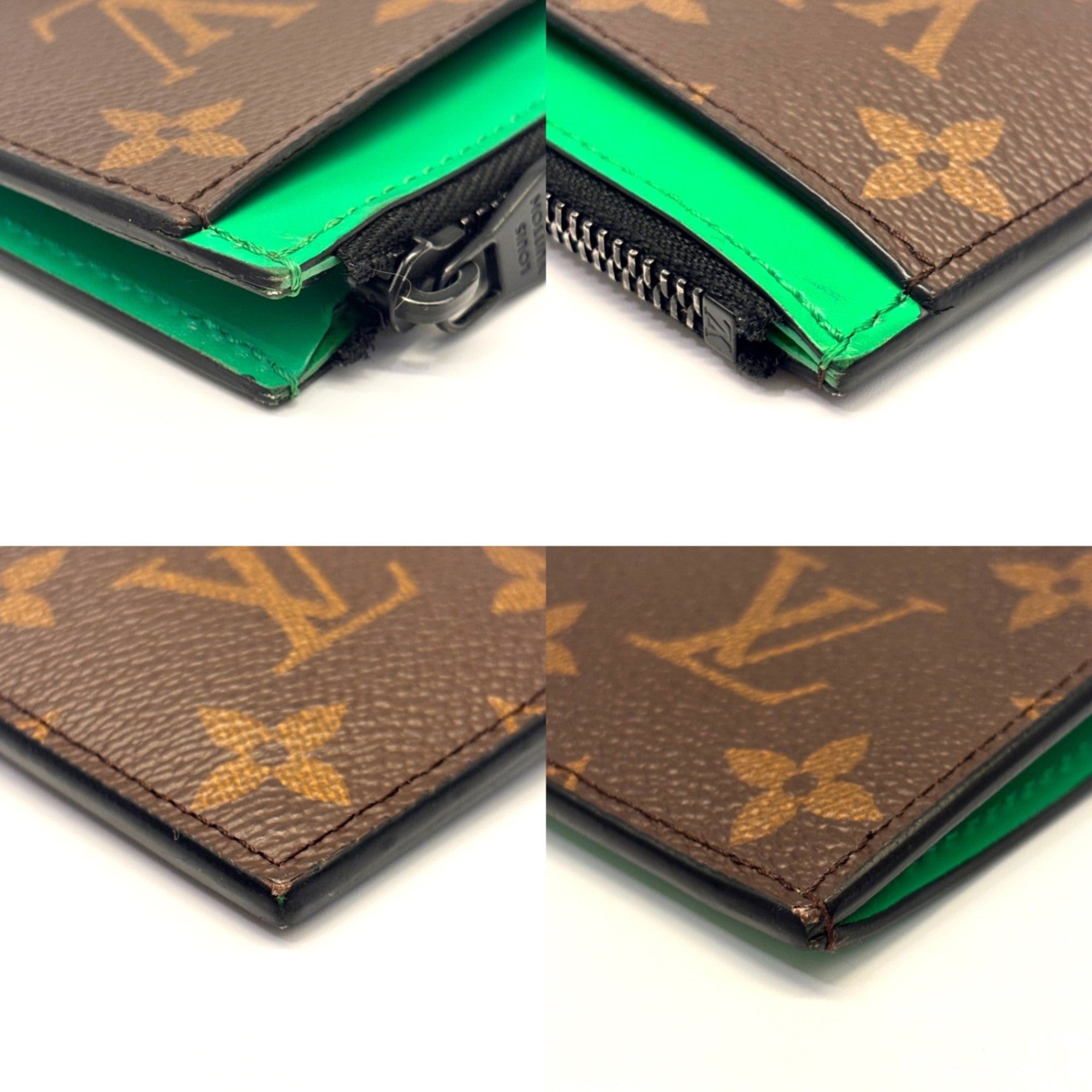 Louis Vuitton Monogram Macassar Green Monogram Macassar Coin Purse/Coin Case (Pre-Owned)