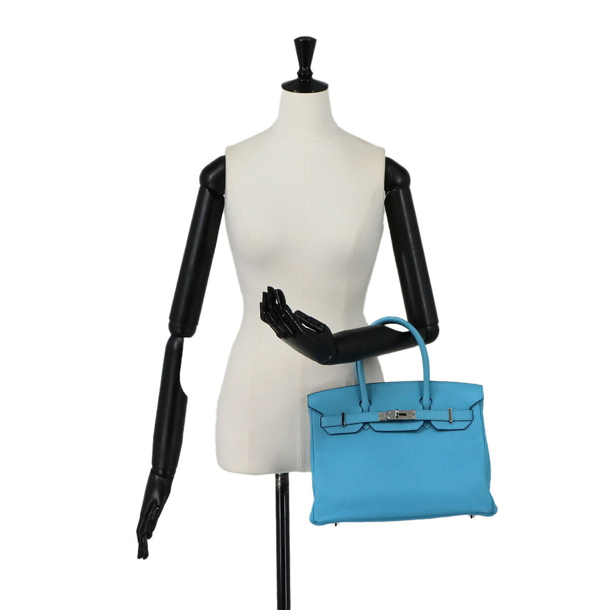 Hermes Blue Togo Leather Handbag (Pre-Owned)