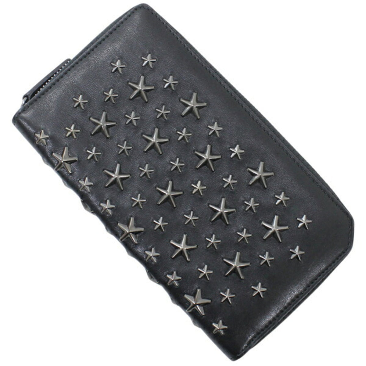 Jimmy Choo Black Leather Long Wallet (Bi-Fold) (Pre-Owned)