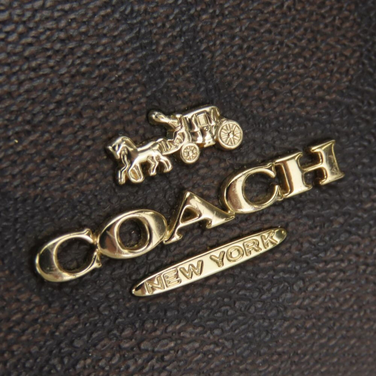 Coach Signature Black Dark Brown Pvc Leather Backpack (Pre-Owned)