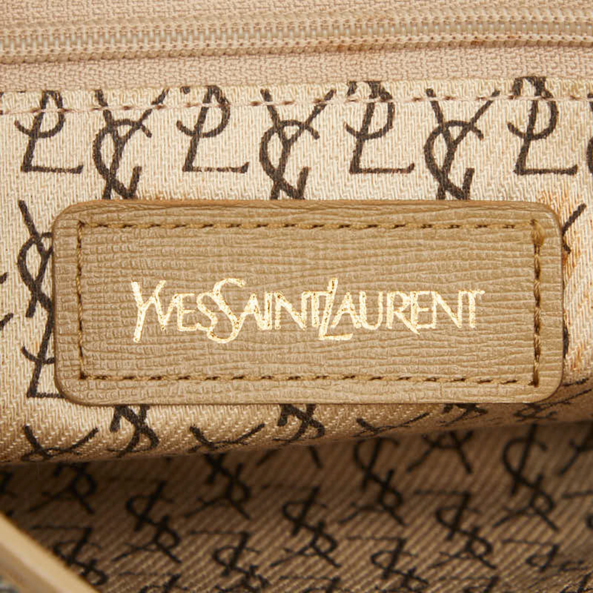 Saint Laurent Beige Brown Pvc Leather Shoulder Bag (Pre-Owned)