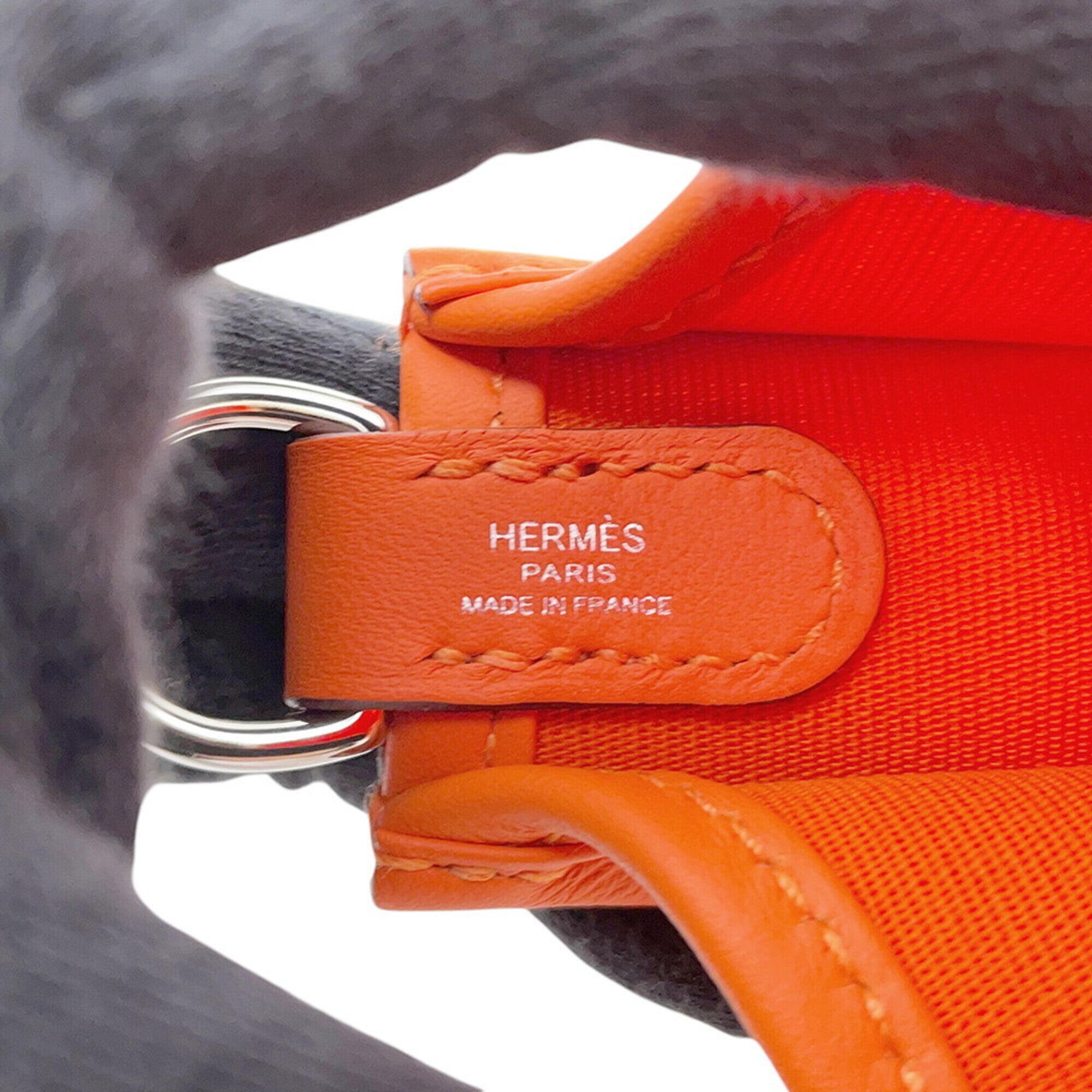 Hermes Kara Feu Jaune Toile Officier Swift Leather Handbag Shoulder Bag (Pre-Owned)
