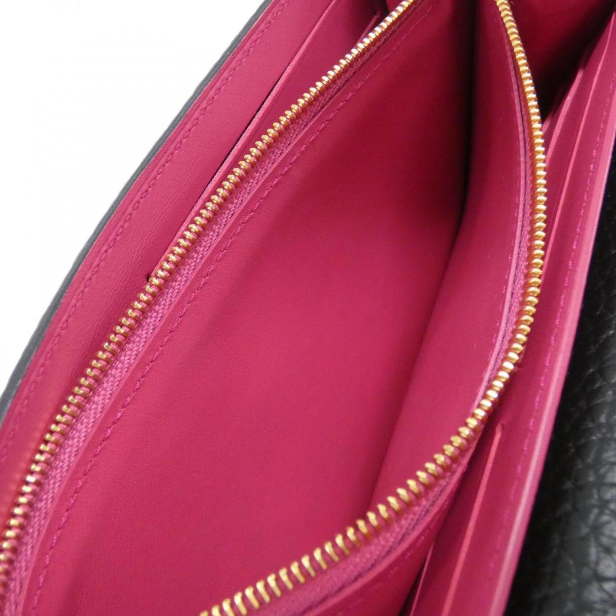 Louis Vuitton Black Leather Long Wallet (Bi-Fold) (Pre-Owned)