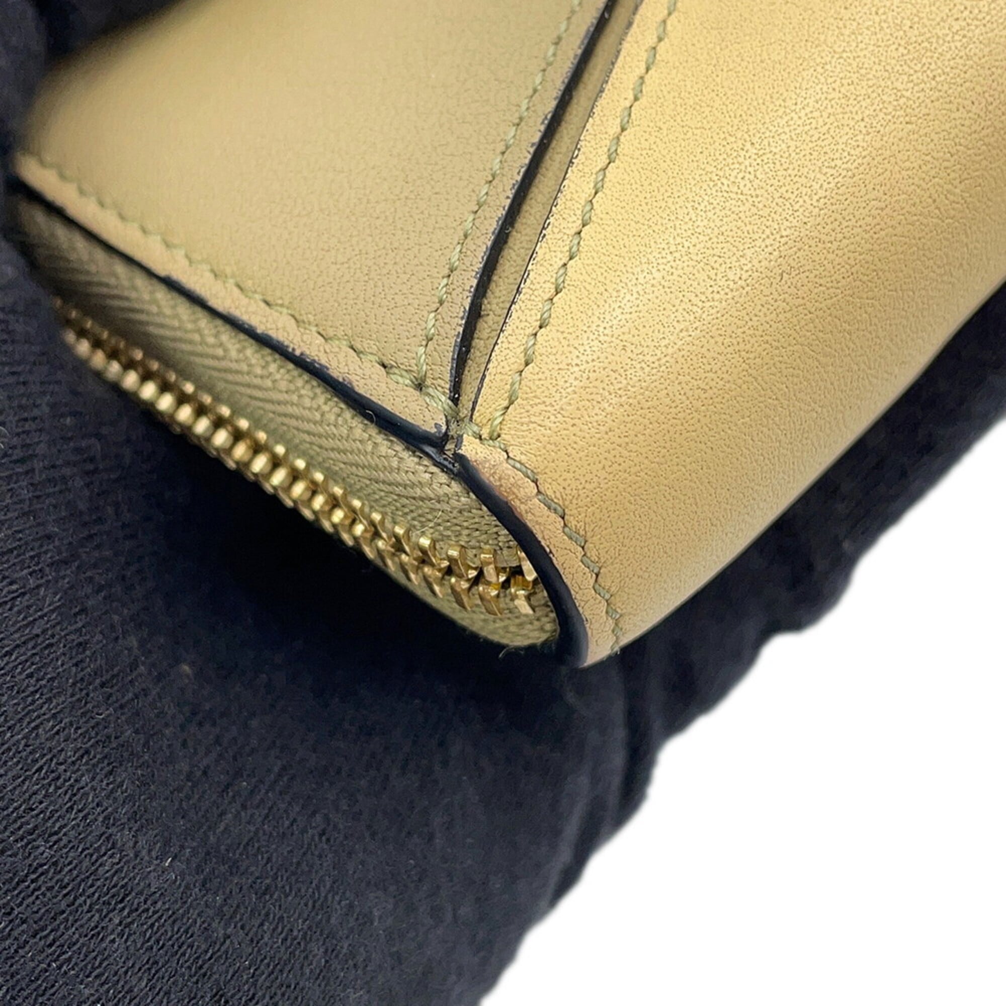 Loewe Beige Brown Leather Long Wallet (Bi-Fold) (Pre-Owned)