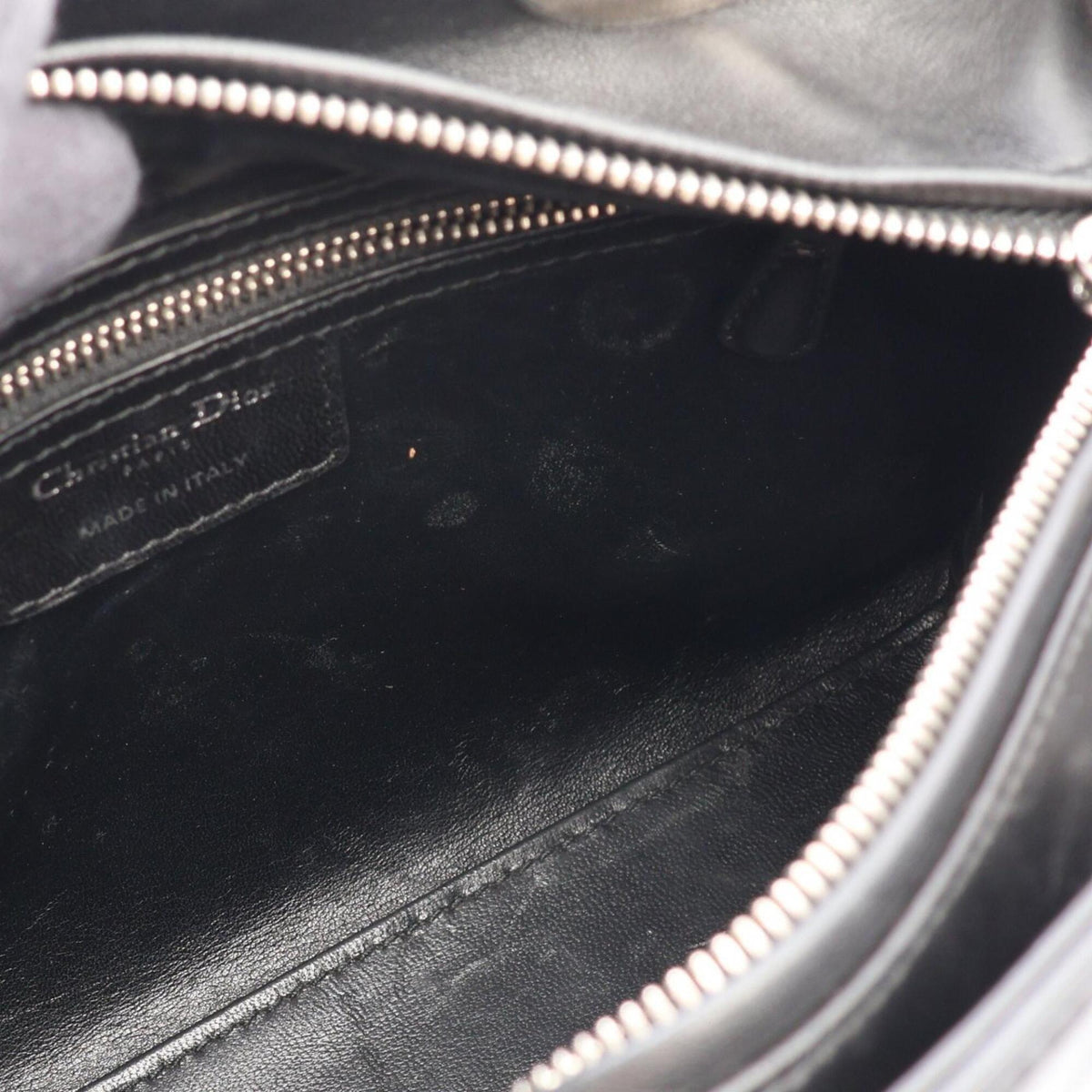 Christian Dior Black Blue White Leather Handbag (Pre-Owned)