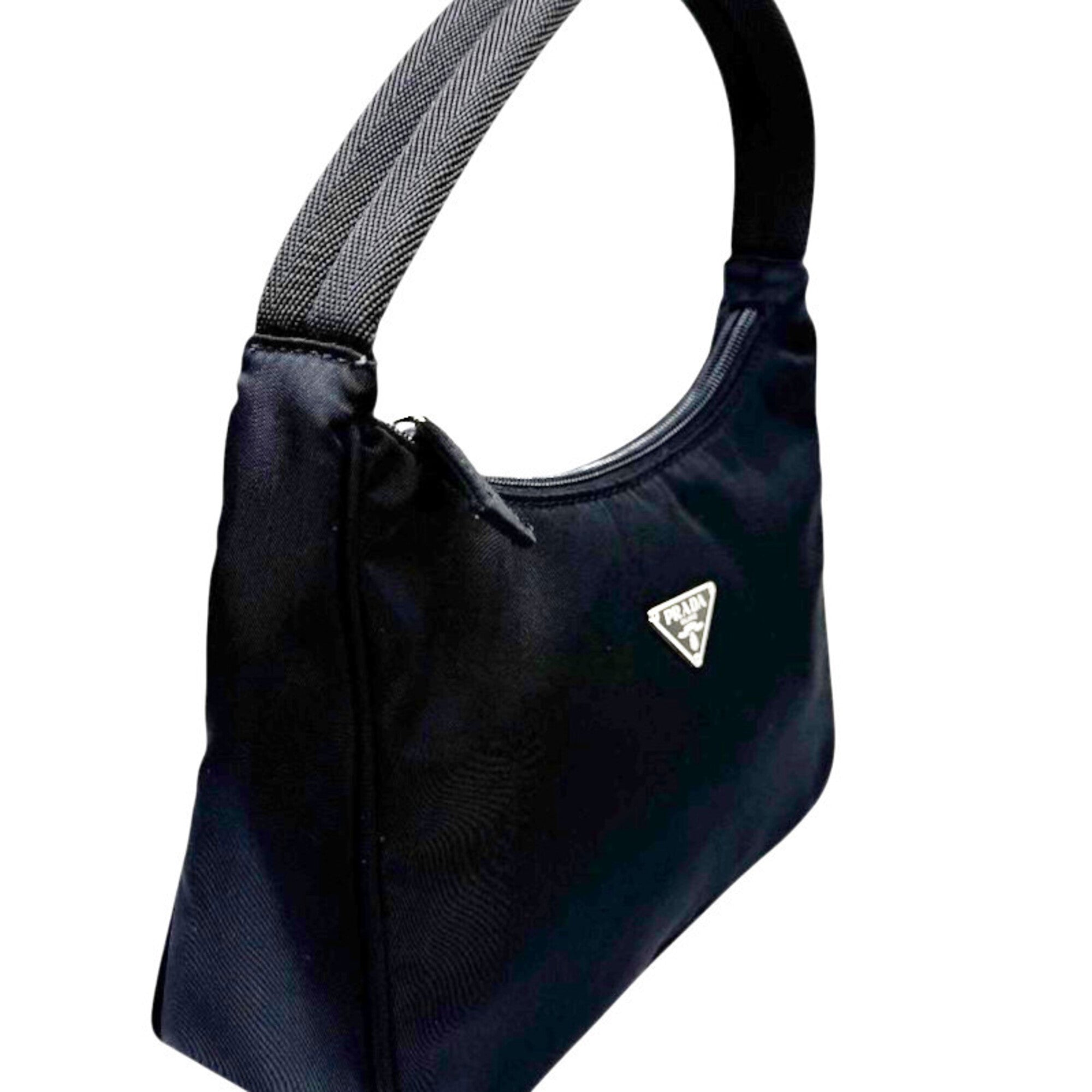 Prada Black Nylon Handbag Pouch Shoulder Bag (Pre-Owned)