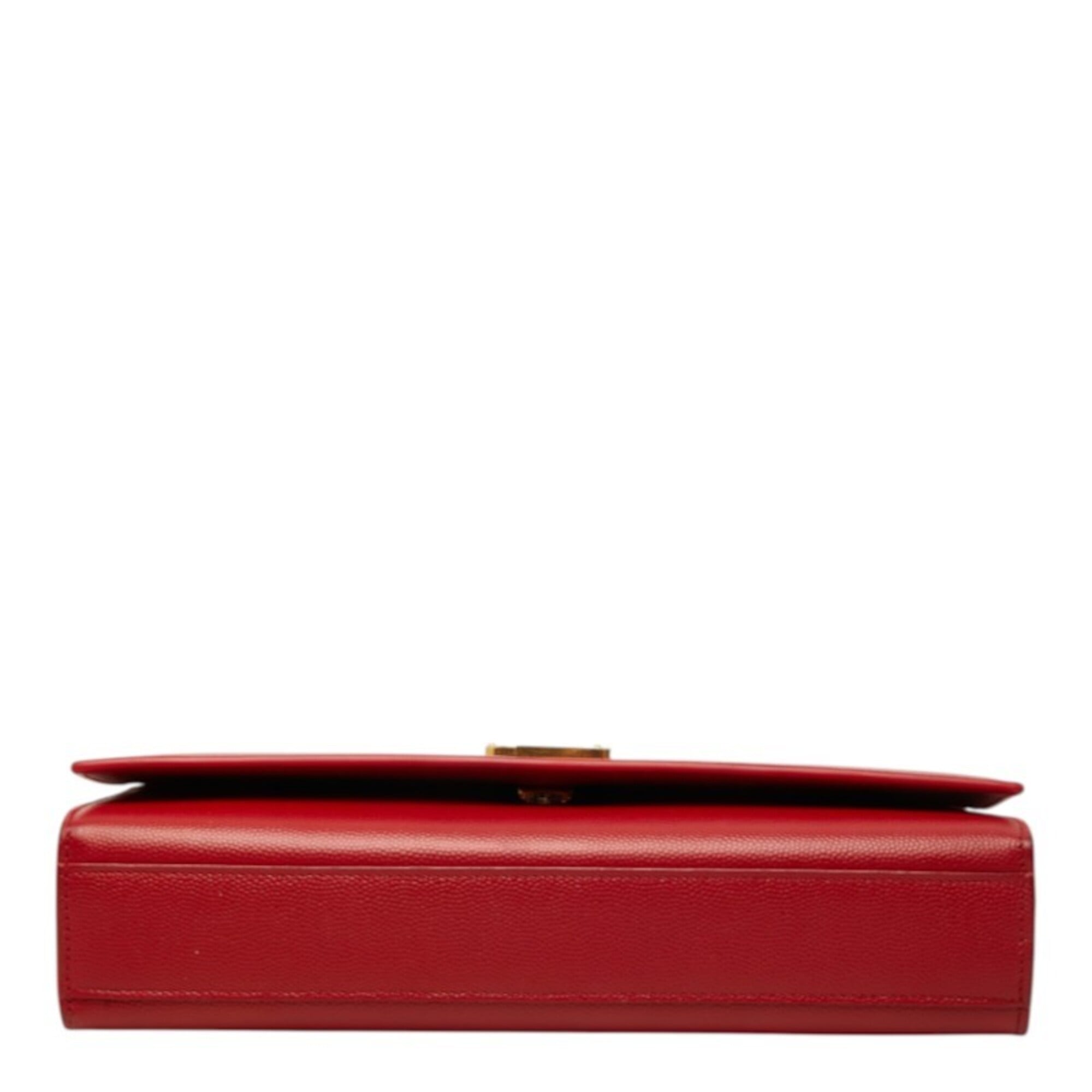 Saint Laurent Gold Red Color Leather Shoulder Bag (Pre-Owned)