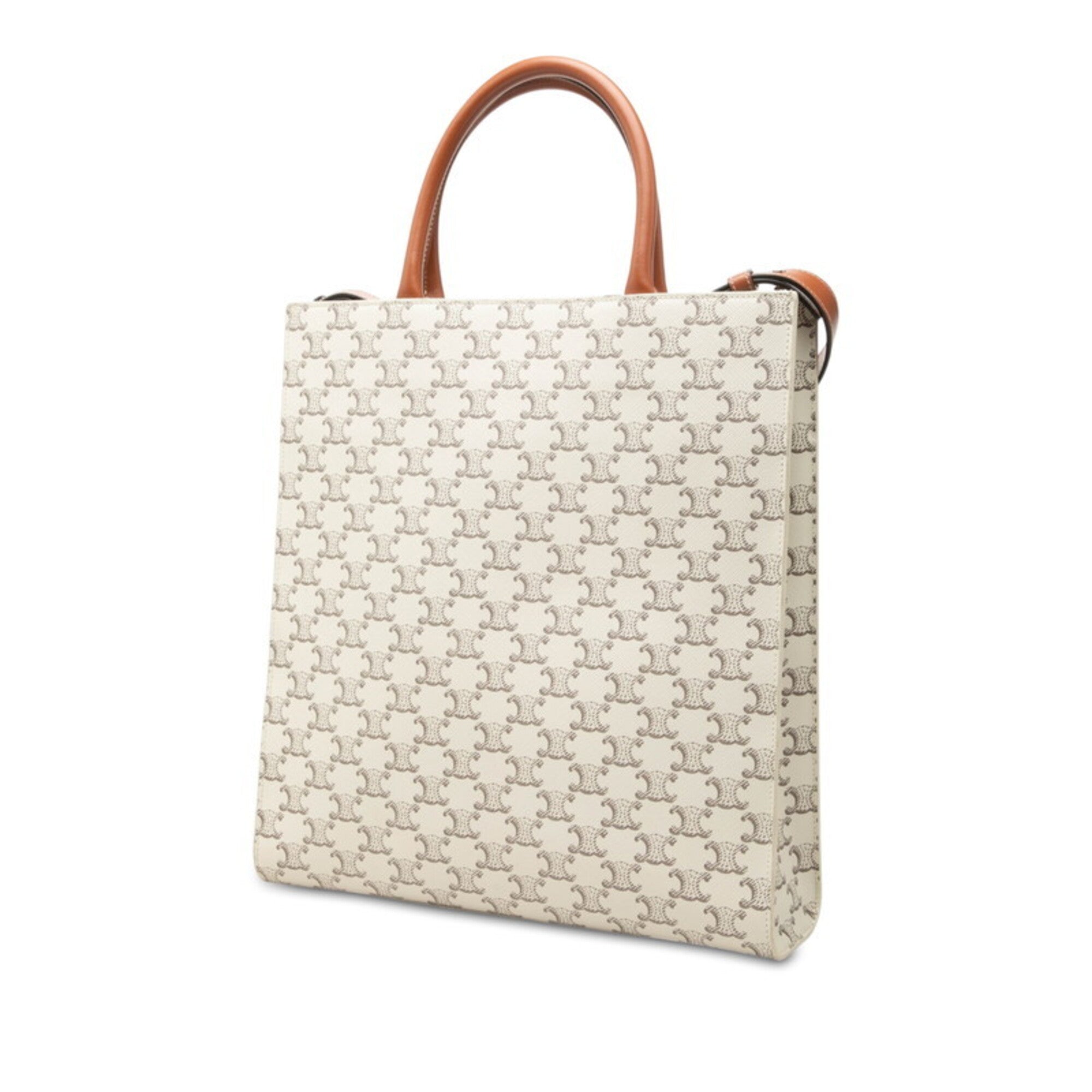 Celine Brown Ivory Pvc Leather Handbag Shoulder Bag (Pre-Owned)