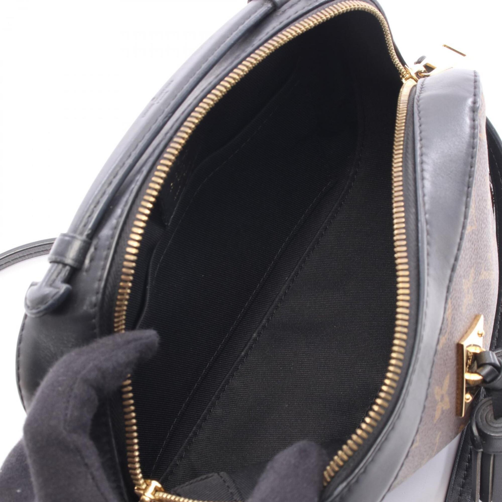 Louis Vuitton Black Brown Monogram Coated Canvas Leather Handbag Shoulder Bag (Pre-Owned)