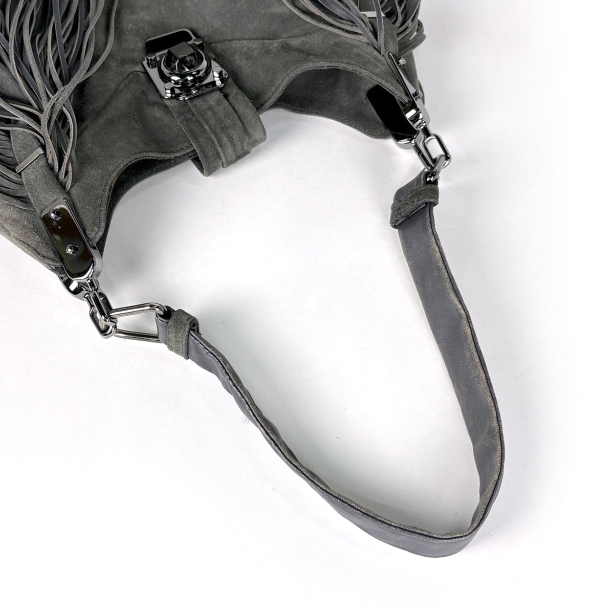 Celine Gray Suede Leather Shoulder Bag (Pre-Owned)