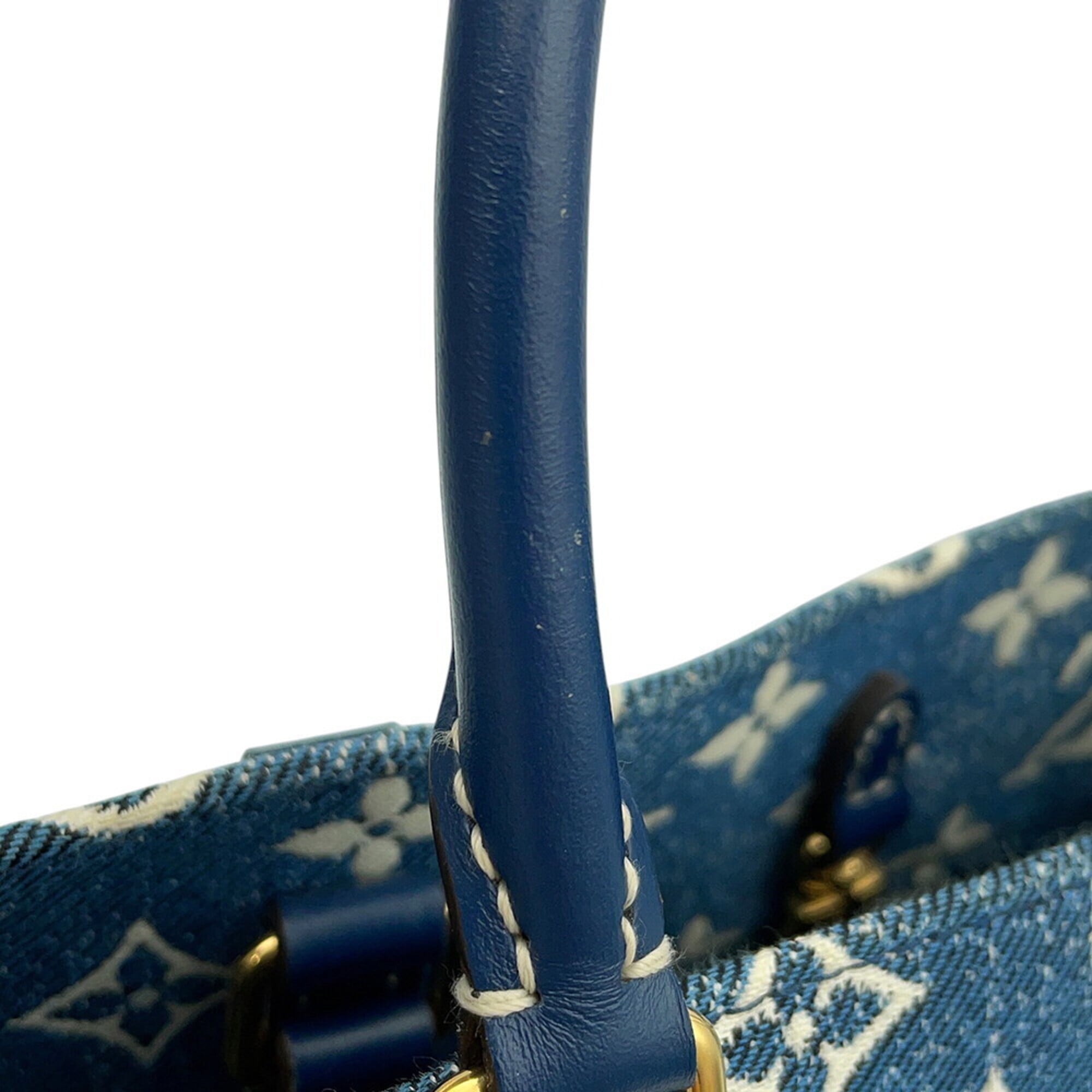 Louis Vuitton Blue Monogram Handbag Tote Bag (Pre-Owned)